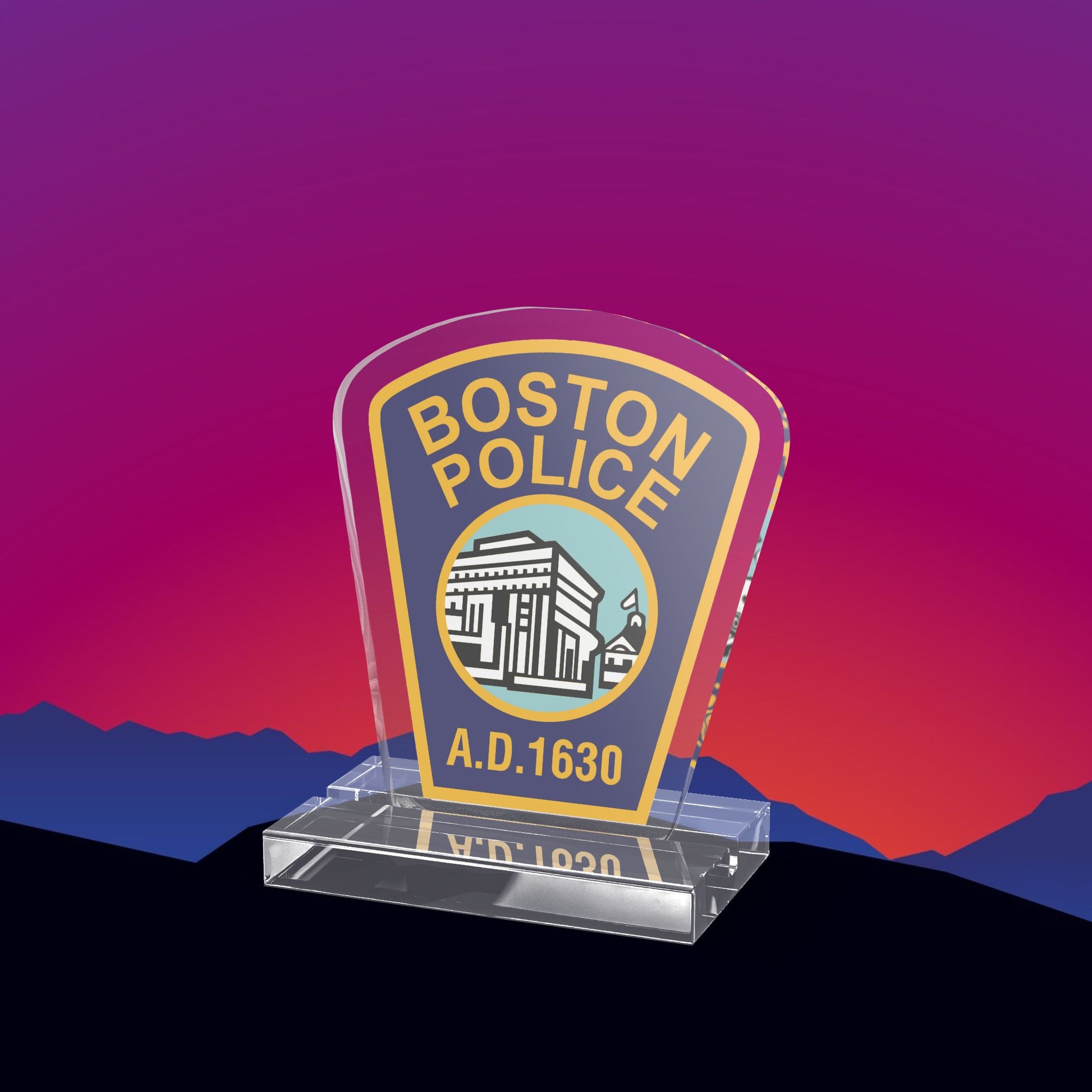 Boston Police Acrylic Standee by TheGlassyLass.com