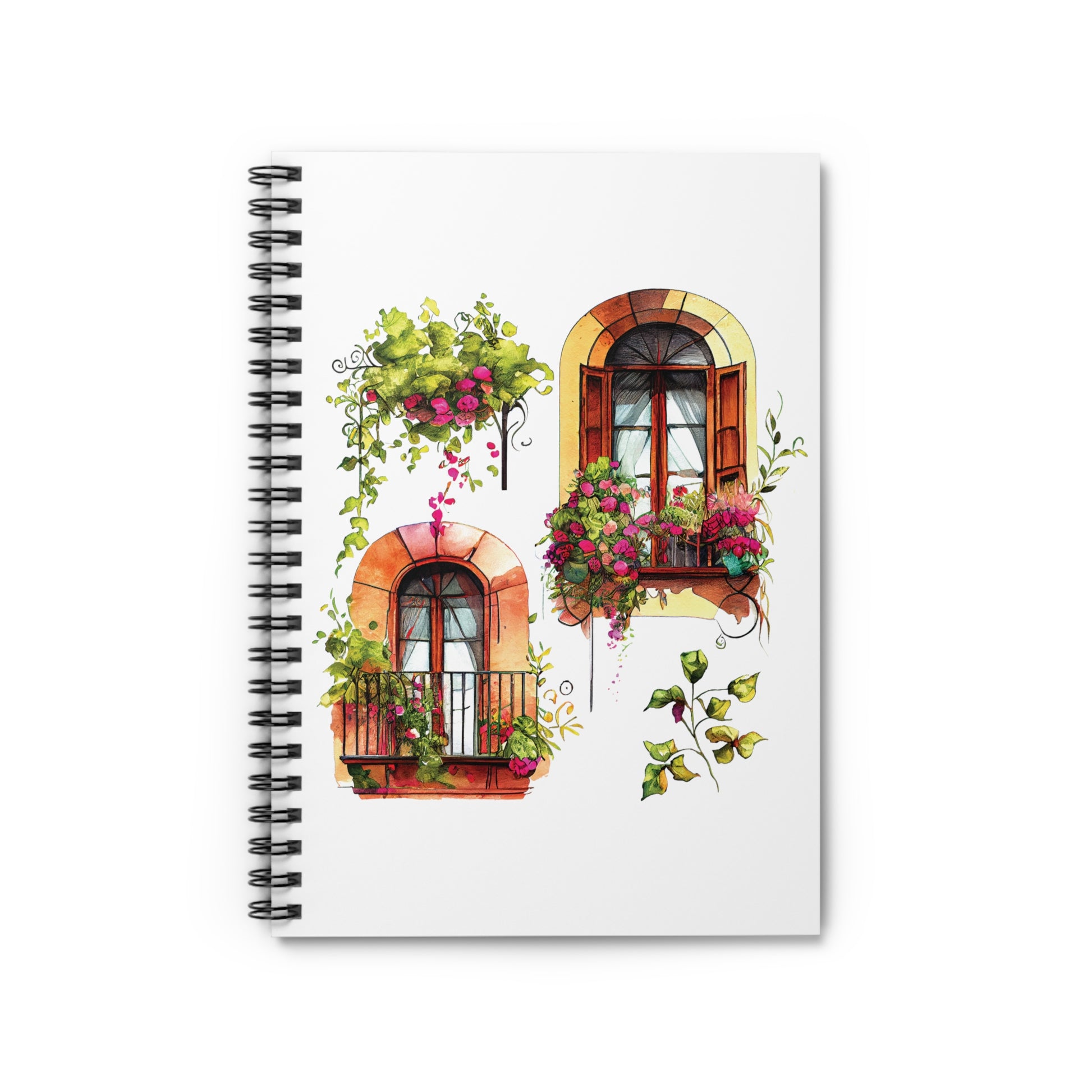 Balcony Flowers: Spiral Notebook - Log Books - Journals - Diaries - and More Custom Printed by TheGlassyLass