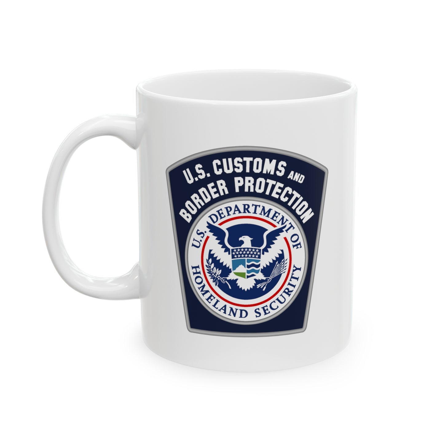 US Customs and Border Protection Coffee Mug - Double Sided White Ceramic 11oz by TheGlassyLass.com