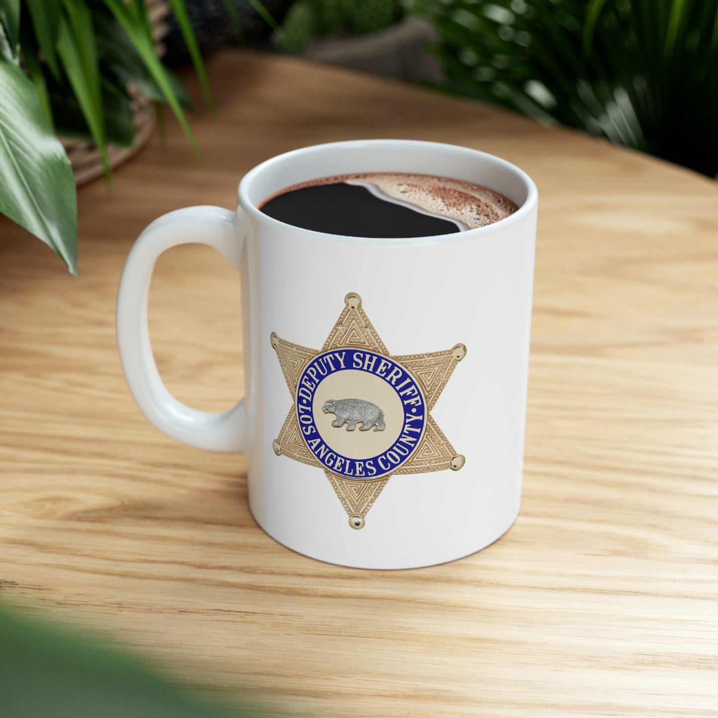 LASD Deputy Sheriff Badge Coffee Mug - Double Sided White Ceramic 11oz by TheGlassyLass.com