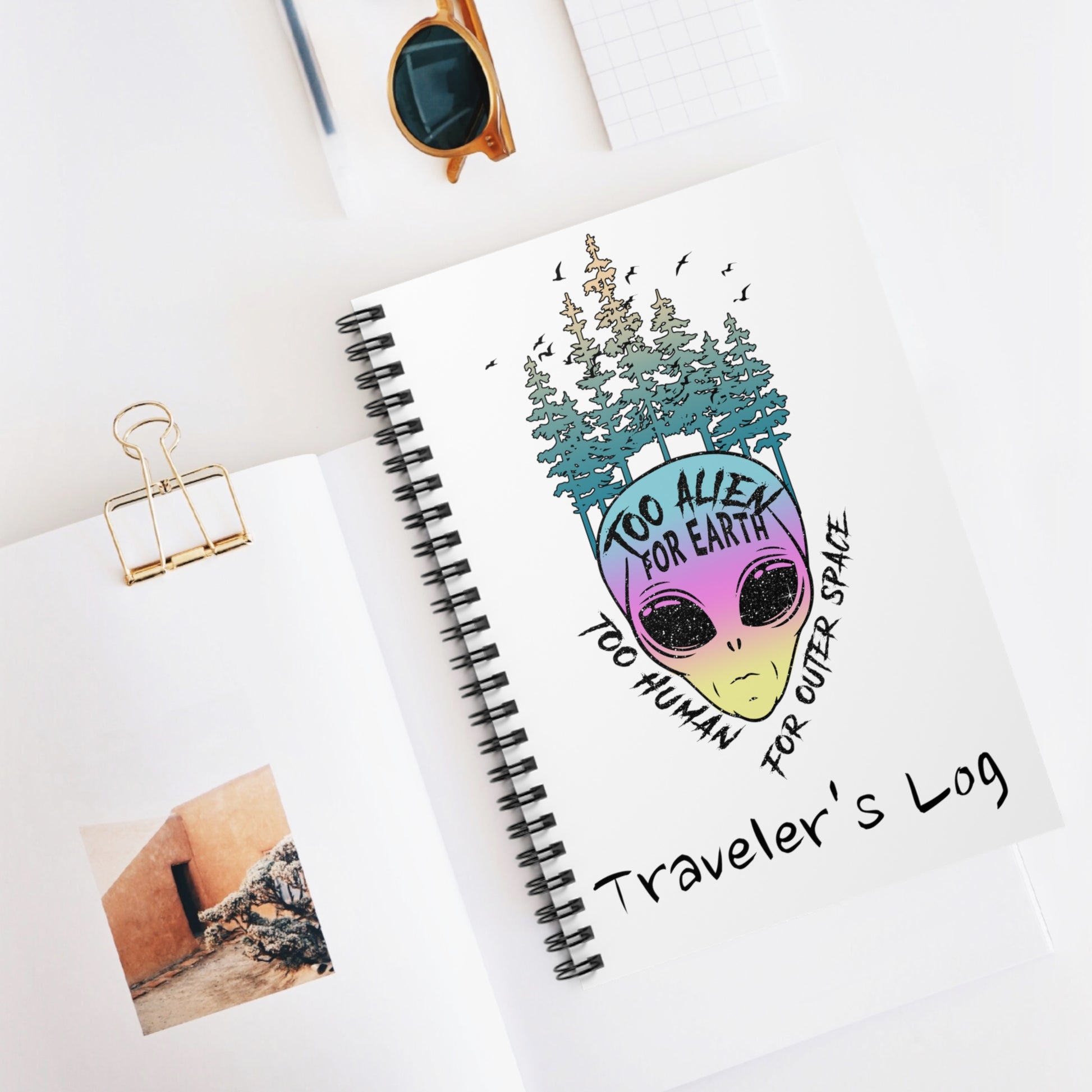 Traveler's Log: Spiral Notebook - Log Books - Journals - Diaries - and More Custom Printed by TheGlassyLass