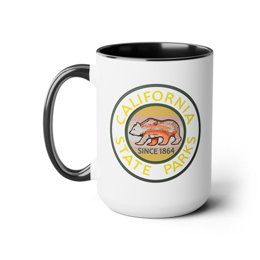 California State Parks Coffee Mug - Double Sided Black Accent White Ceramic 15oz by TheGlassyLass.com