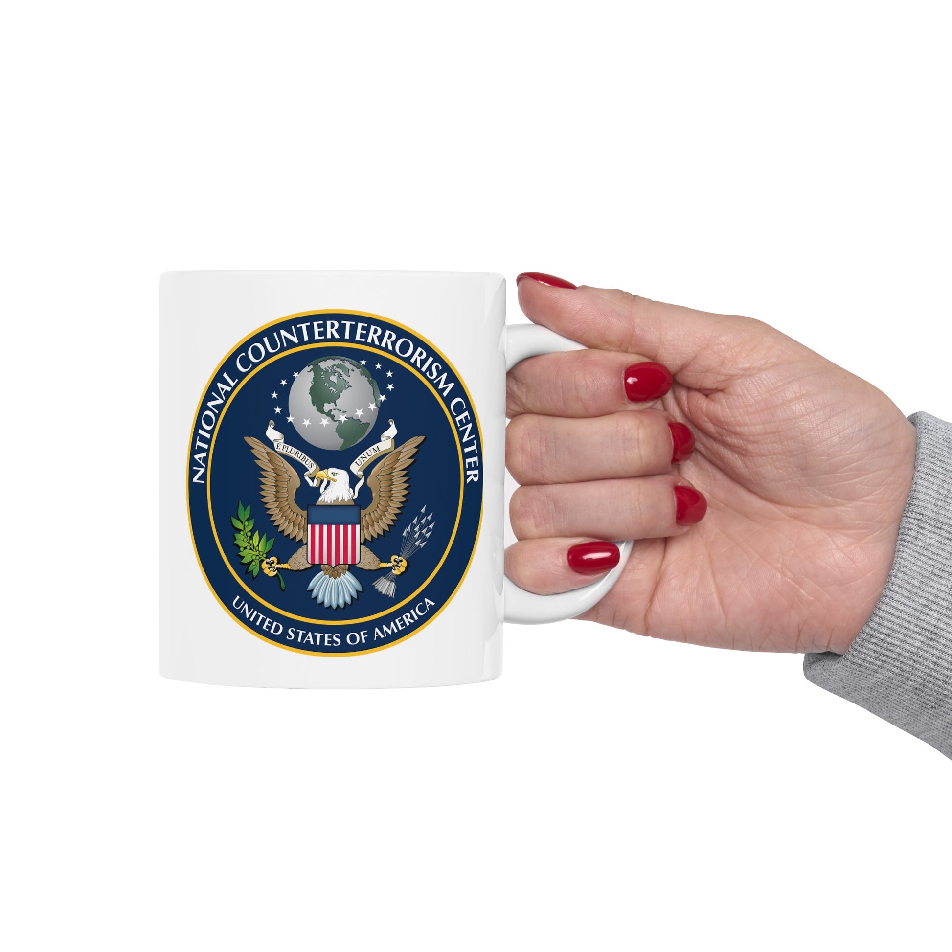 National Counterterrorism Center - Double Sided White Ceramic Coffee Mug 11oz by TheGlassyLass.com