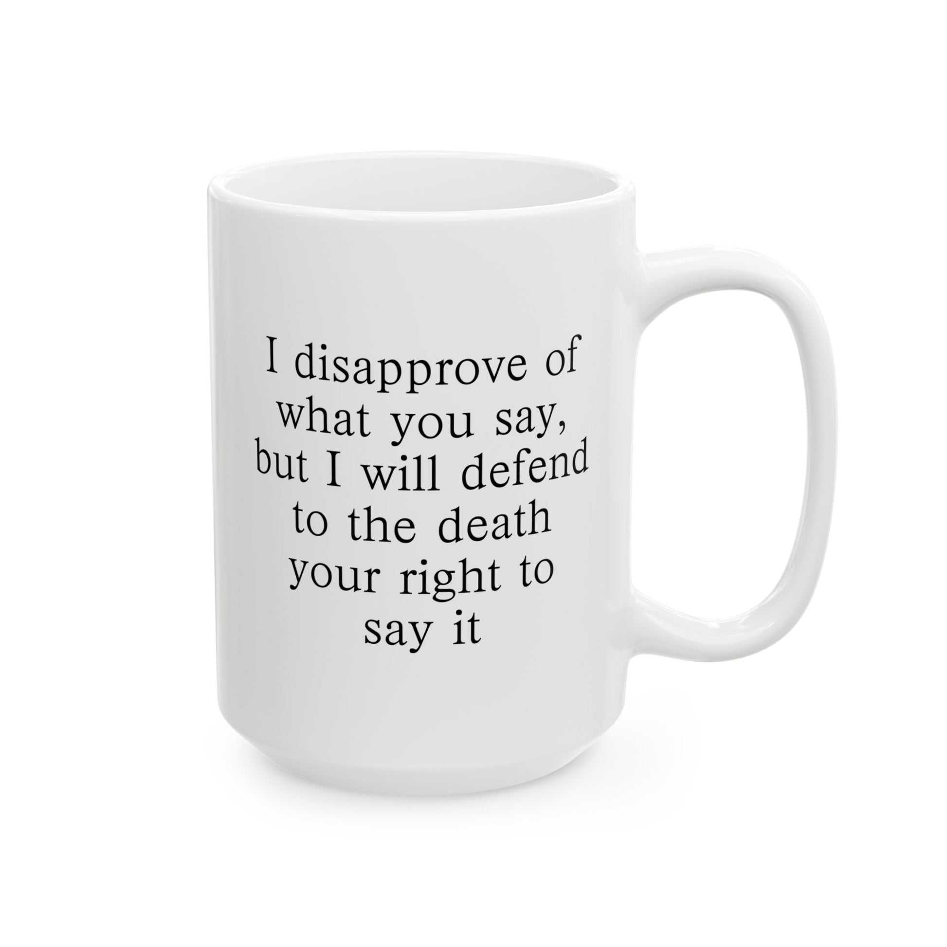 Defend To The Death Coffee Mug - Double Sided White Ceramic 15oz by TheGlassyLass.com