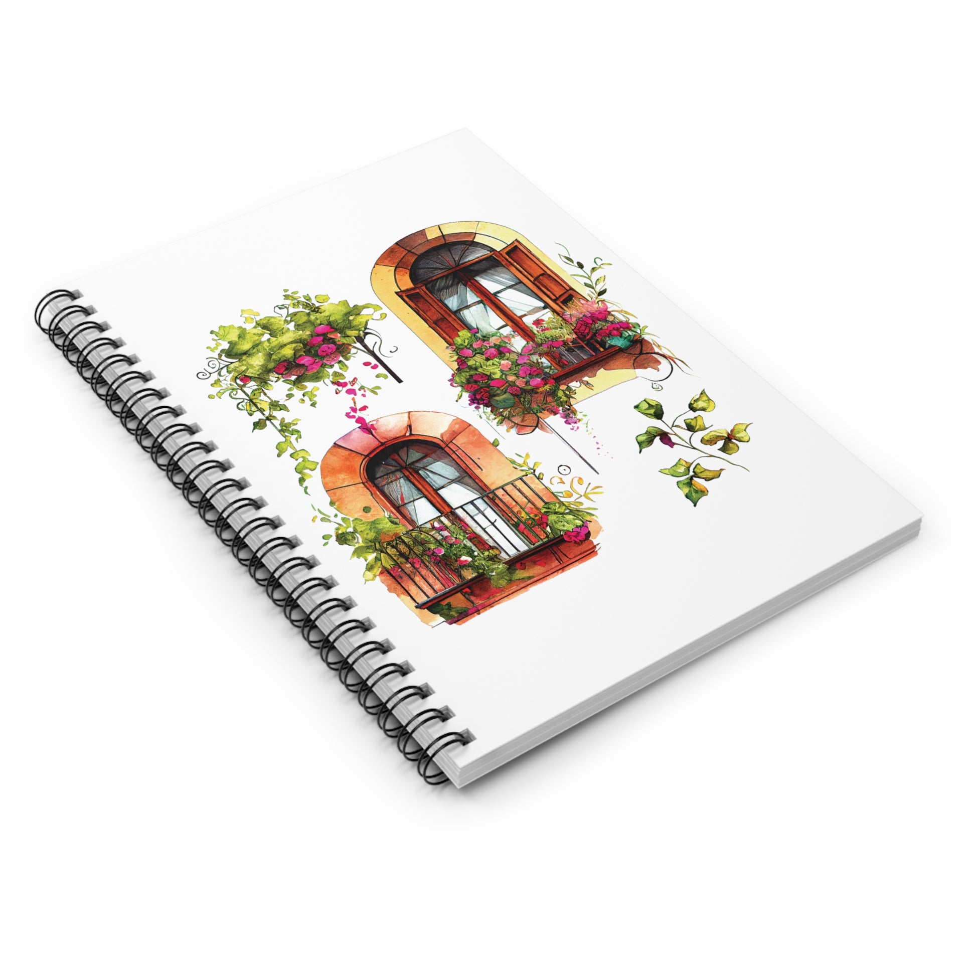 Balcony Flowers: Spiral Notebook - Log Books - Journals - Diaries - and More Custom Printed by TheGlassyLass