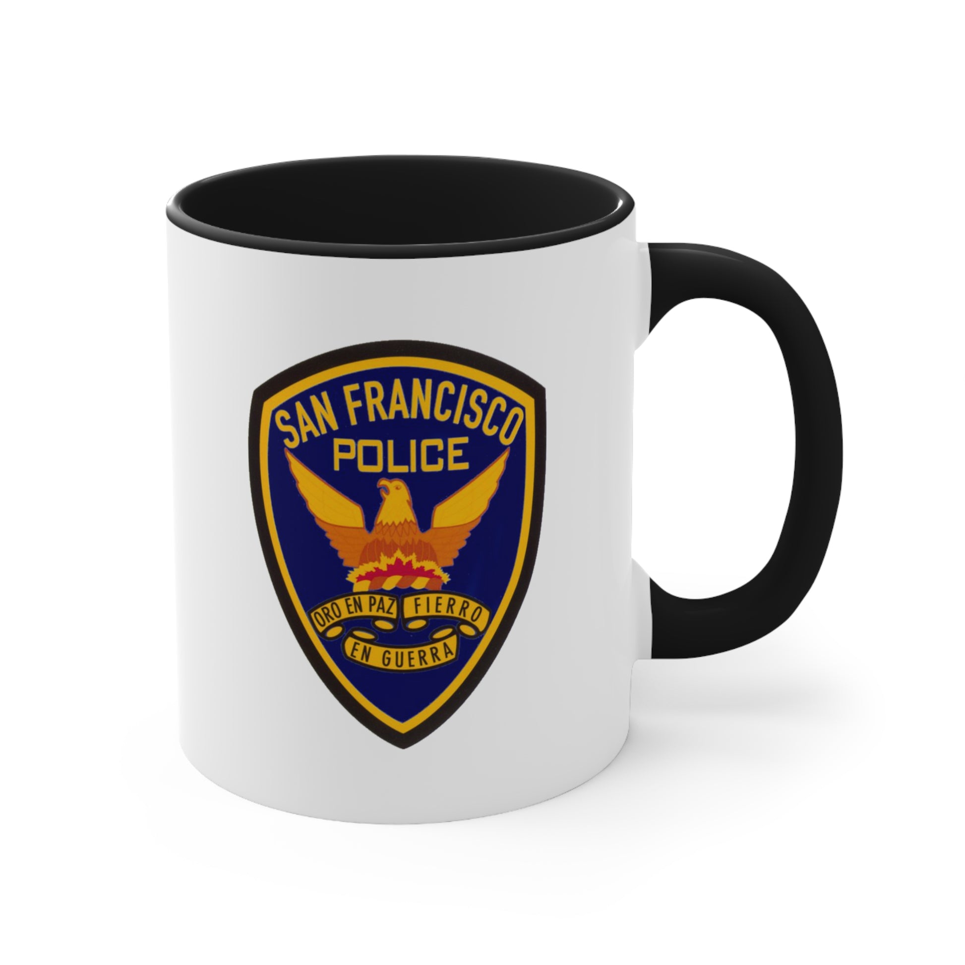 San Francisco Police Coffee Mug - Double Sided Black Accent White Ceramic 11oz by TheGlassyLass.com