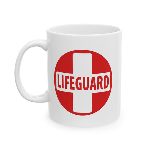 Lifeguard Coffee Mug - Double Sided White Ceramic 11oz by TheGlassyLass.com