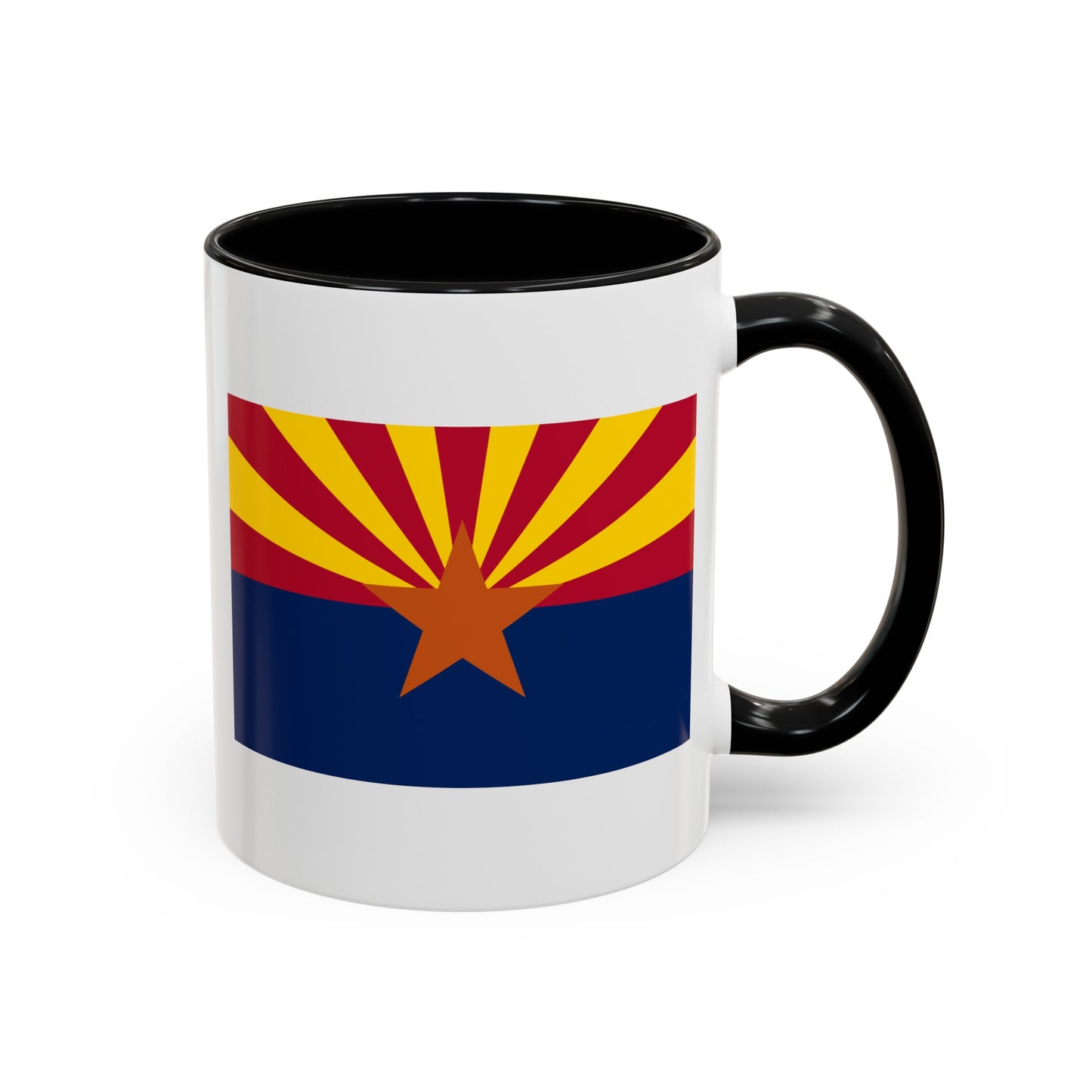 Arizona State Flag - Double Sided Black Accent White Ceramic Coffee Mug 11oz by TheGlassyLass.com