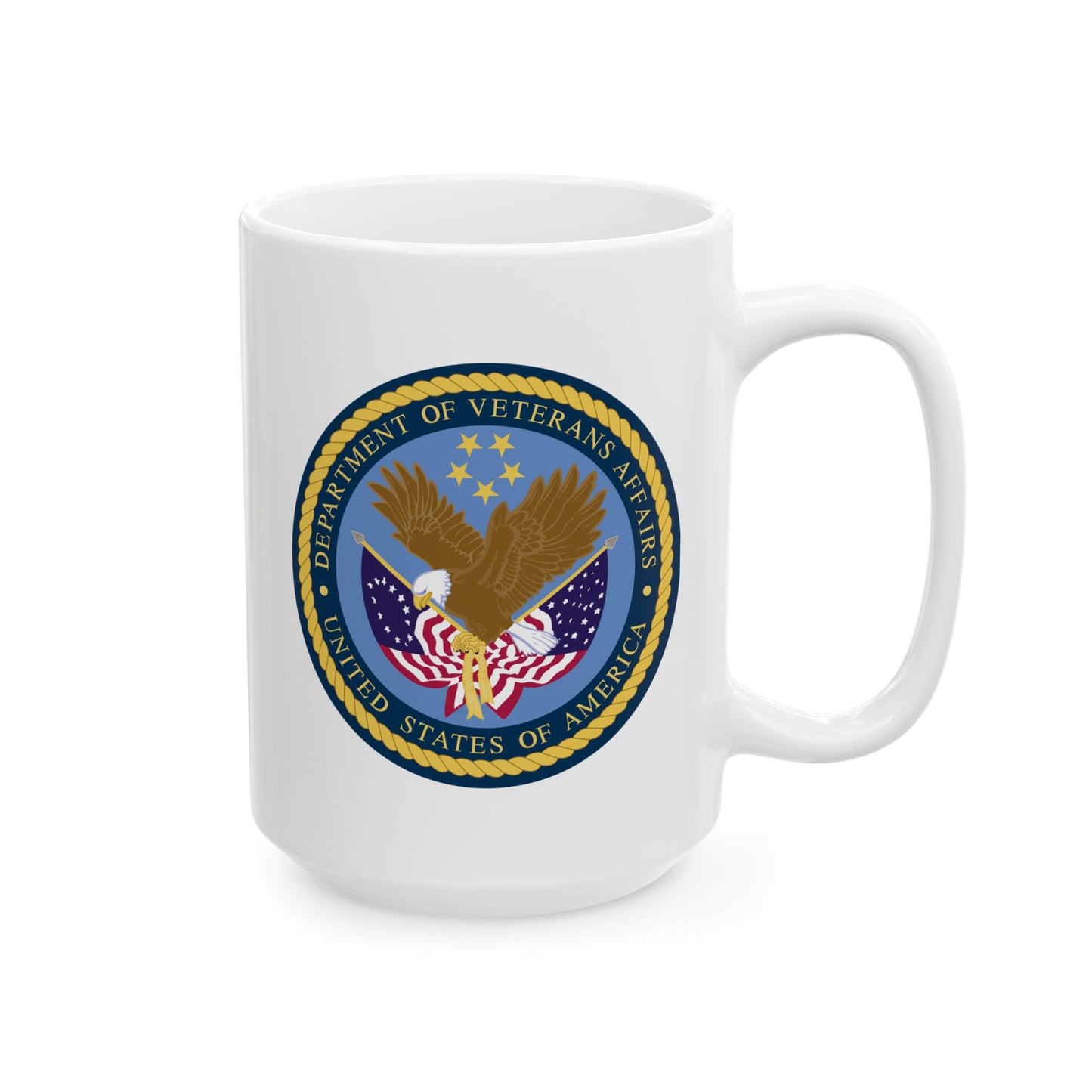 US Department of Veterans Affairs Coffee Mug - Double Sided Print, White Ceramic, 15oz by TheGlassyLass.com