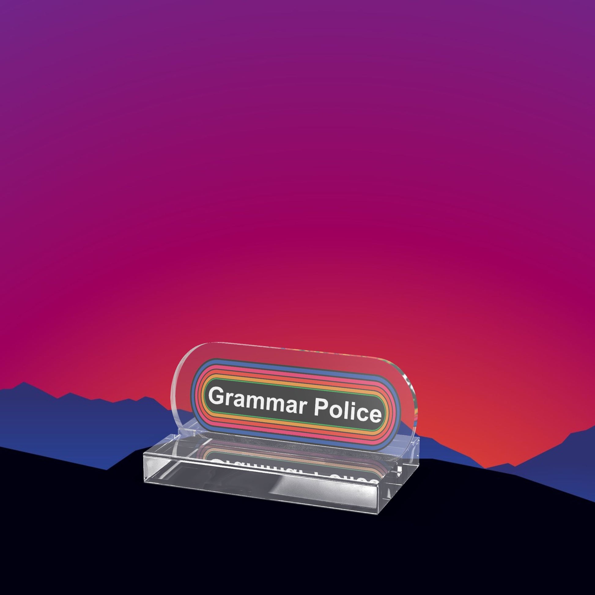 Grammar Police Acrylic Standee by TheGlassyLass.com