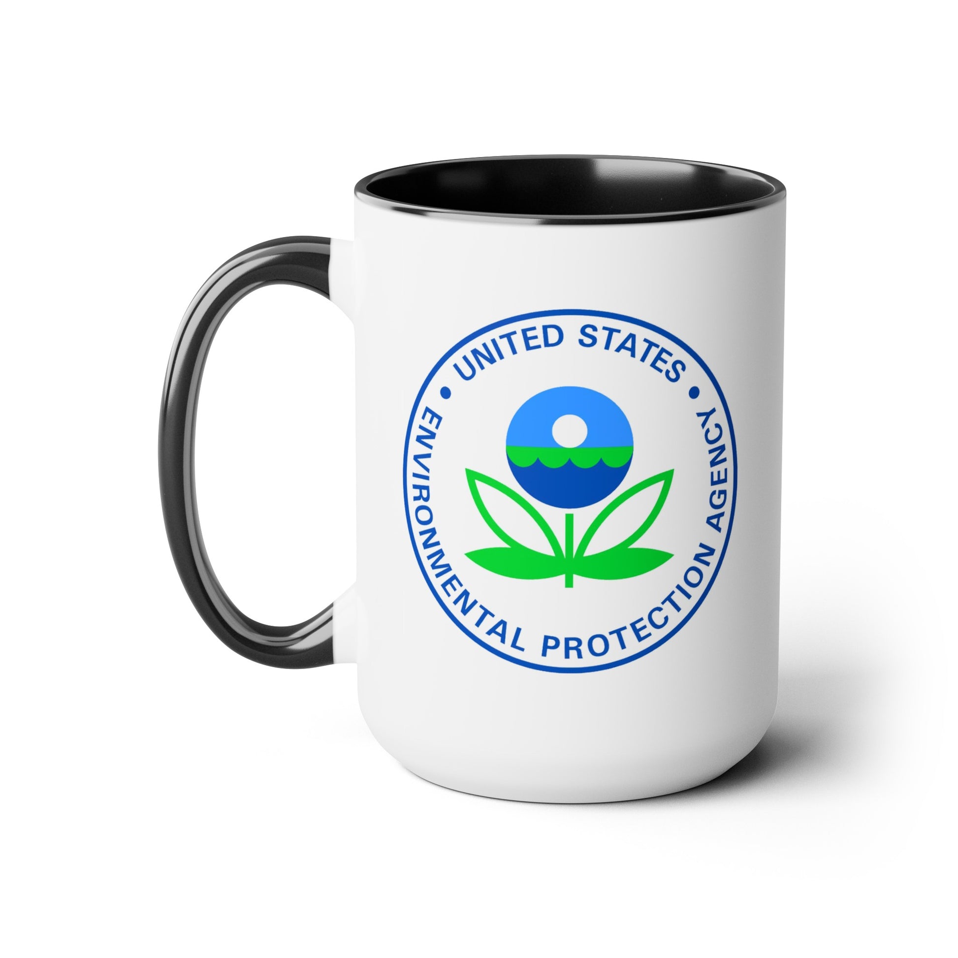 US EPA Coffee Mug - Double Sided Black Accent White Ceramic 15oz by TheGlassyLass.com