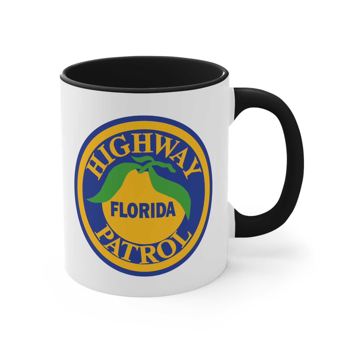 Florida Highway Patrol Coffee Mug - Double Sided Black Accent White Ceramic 11oz by TheGlassyLass.com