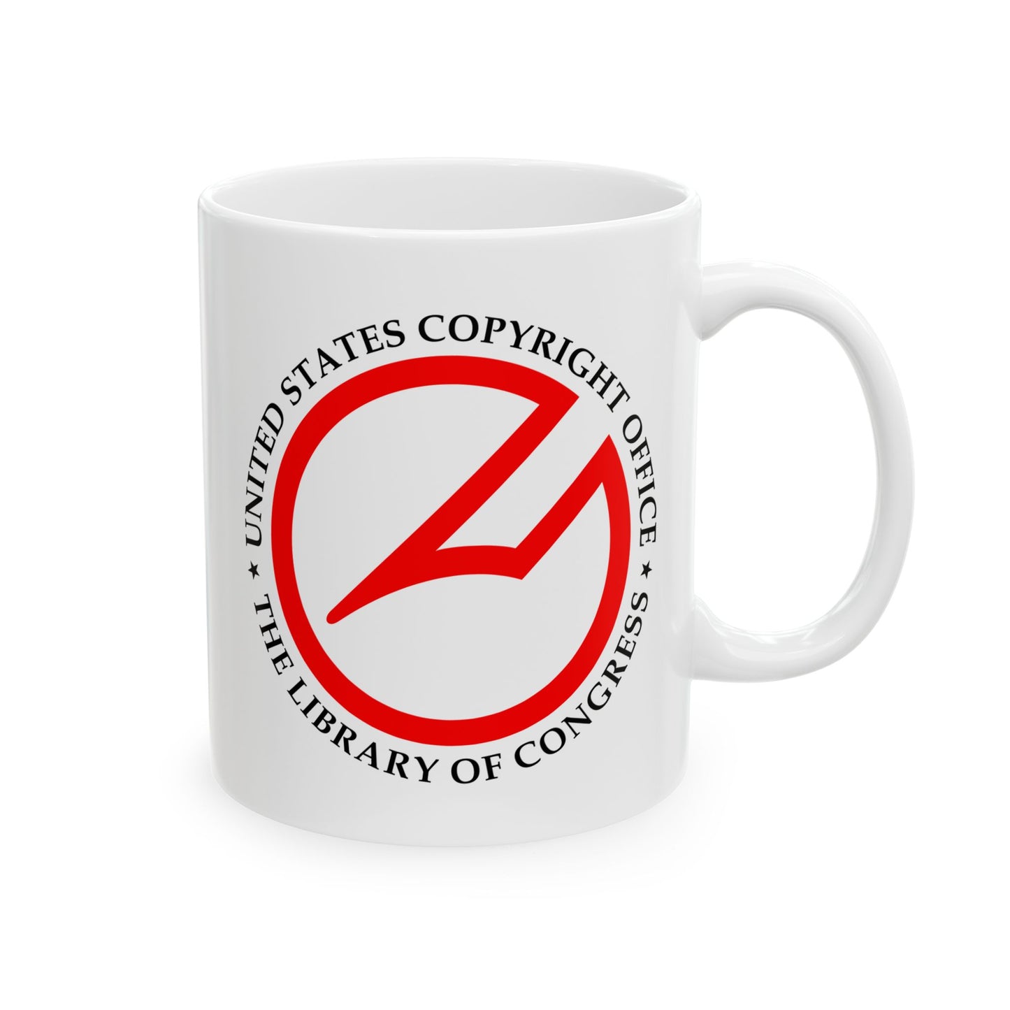 United State Copyright Office Coffee Mug - Double Sided Print, White Ceramic, 11oz by TheGlassyLass.com