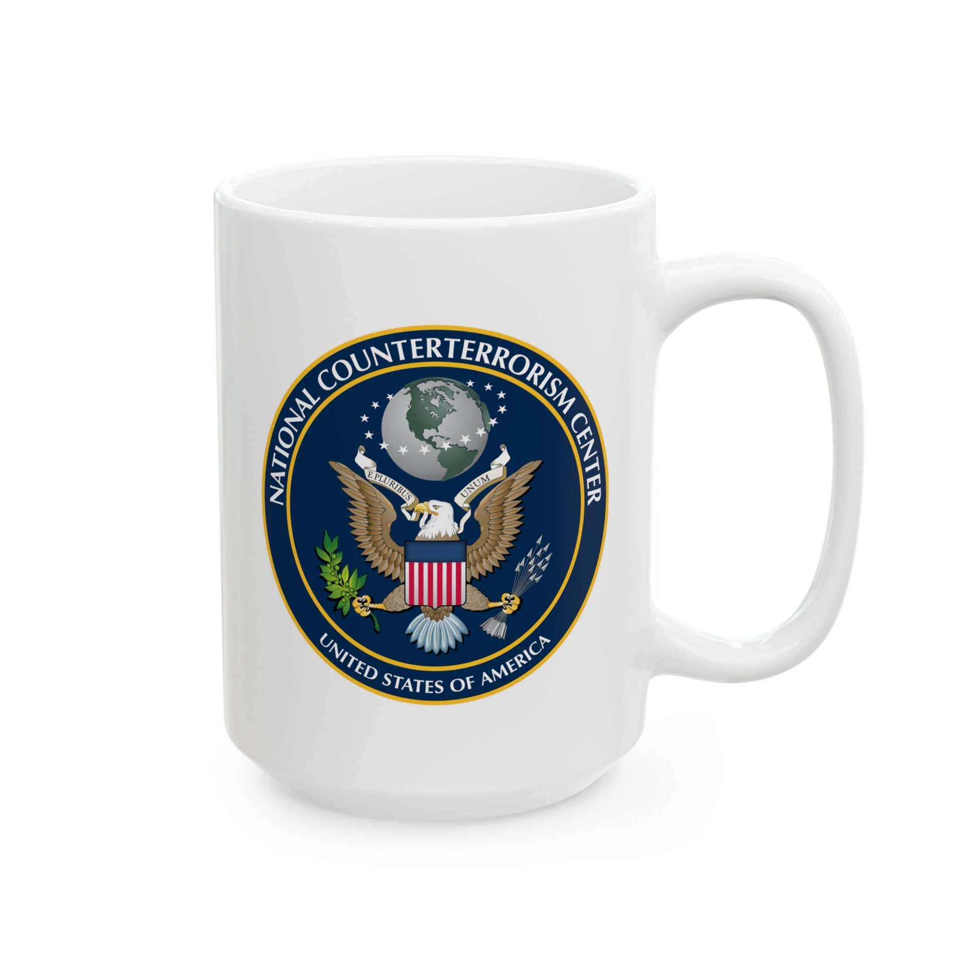 National Counterterrorism Center - Double Sided White Ceramic Coffee Mug 15oz by TheGlassyLass.com