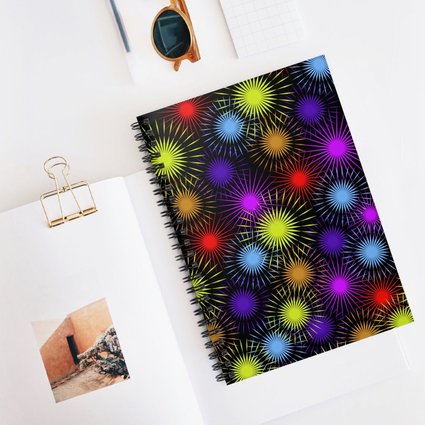 Starburst Fireworks: Spiral Notebook - Log Books - Journals - Diaries - and More Custom Printed by TheGlassyLass