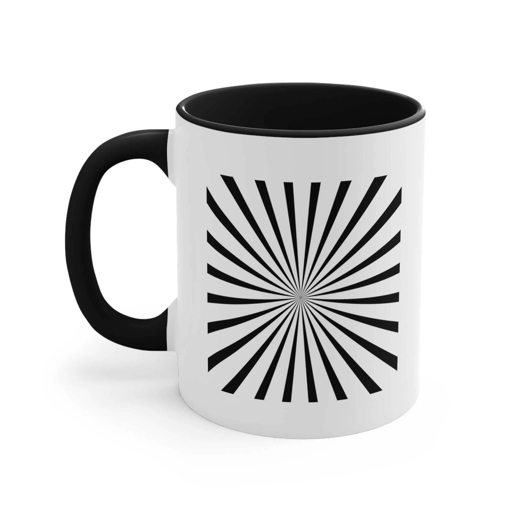 Hypnotize Coffee Mug - Duble Sided Black Accent White Ceramic 11oz by TheGlassyLass.com