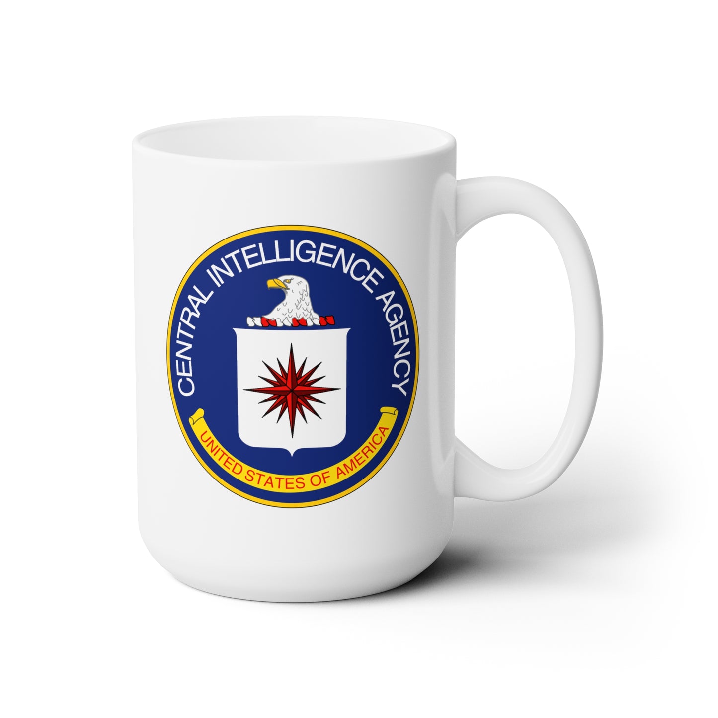 CIA Logo Coffee Mug - Double Sided White Ceramic 15oz by TheGlassyLass.com