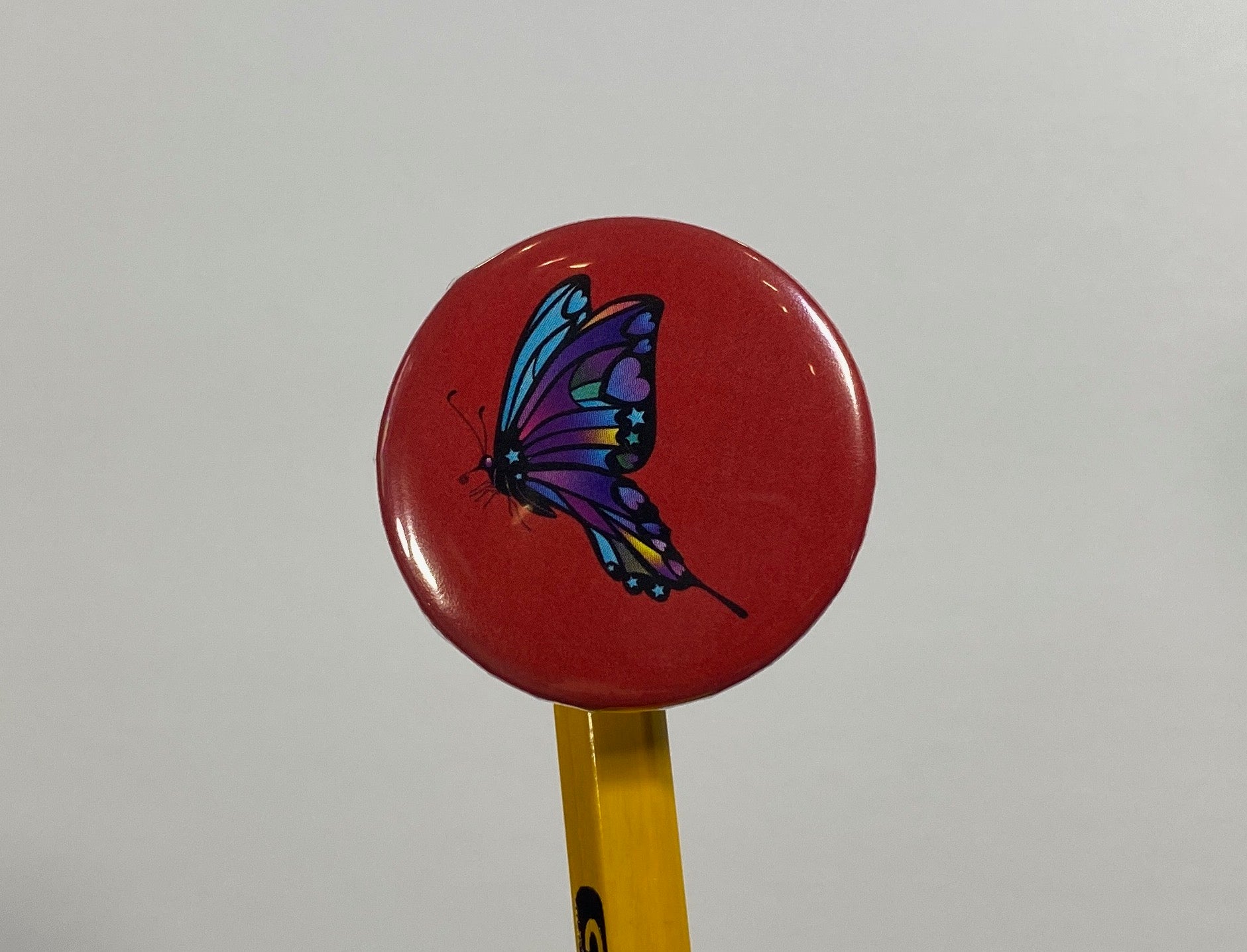 Chaos Theory Butterfly Button | 1.25" Round Lapel Pin by TheGlassyLass.com