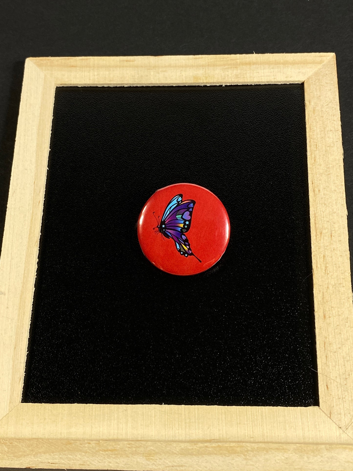 Chaos Theory Butterfly Button | 1.25" Round Lapel Pin by TheGlassyLass.com