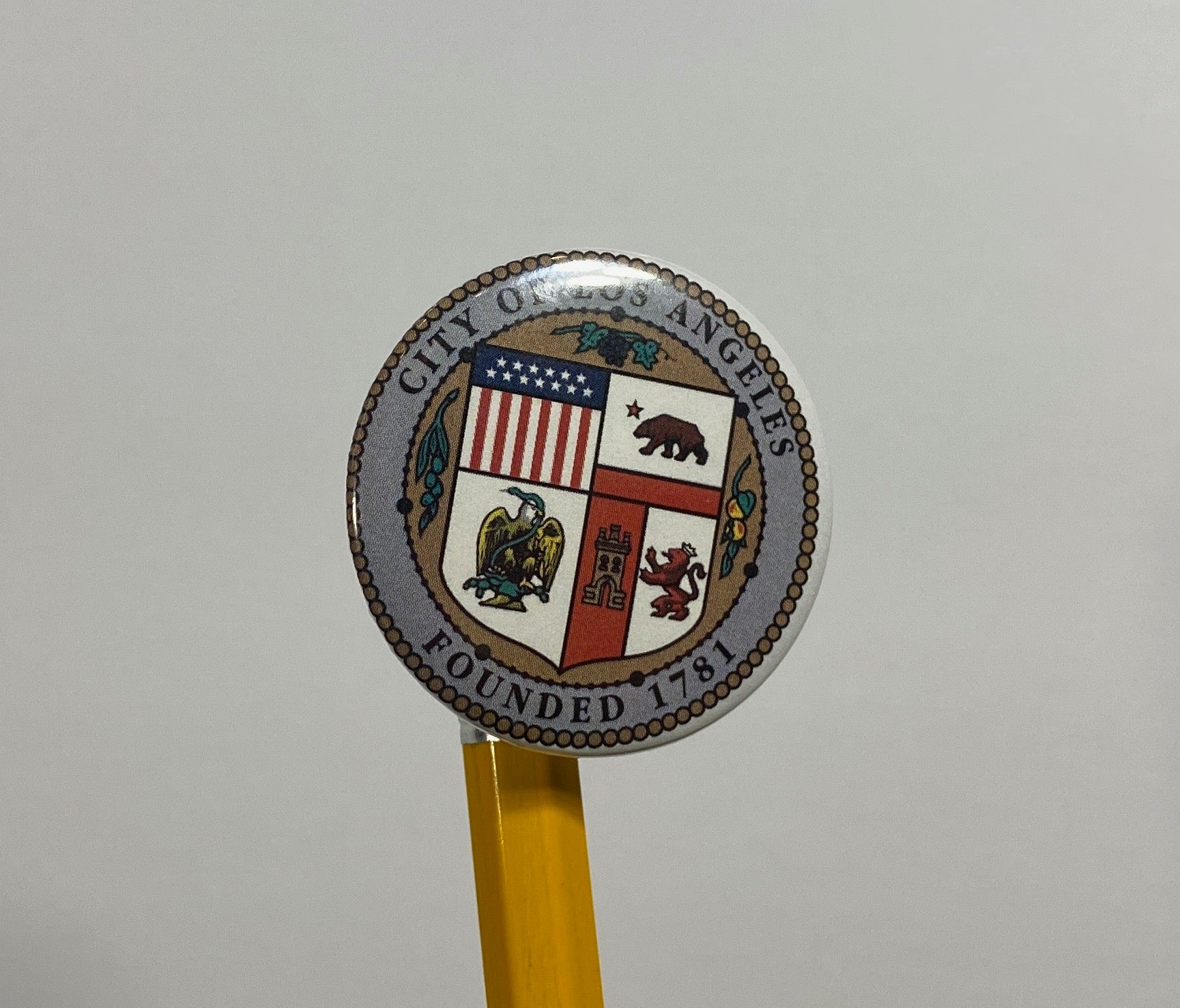 City of Los Angeles Seal 1.25' Round Pin Enamel Style by Jan at TheGlassyLass.com
