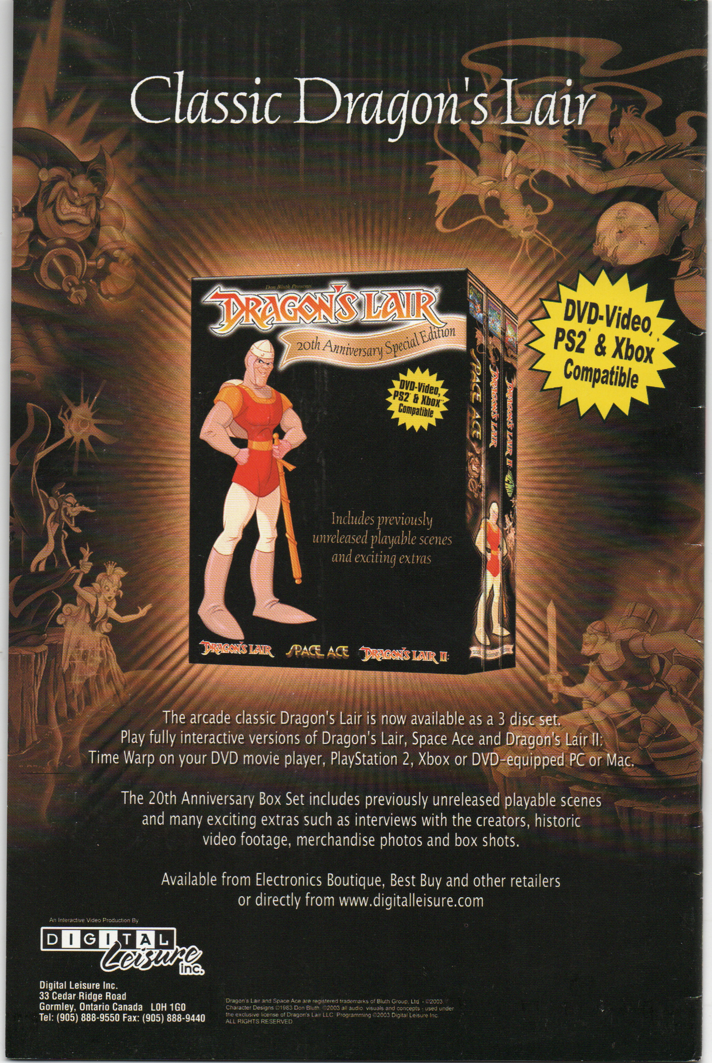 Dragon's Lair #2 Comic Book From TheGlassyLass.com - Back Cover