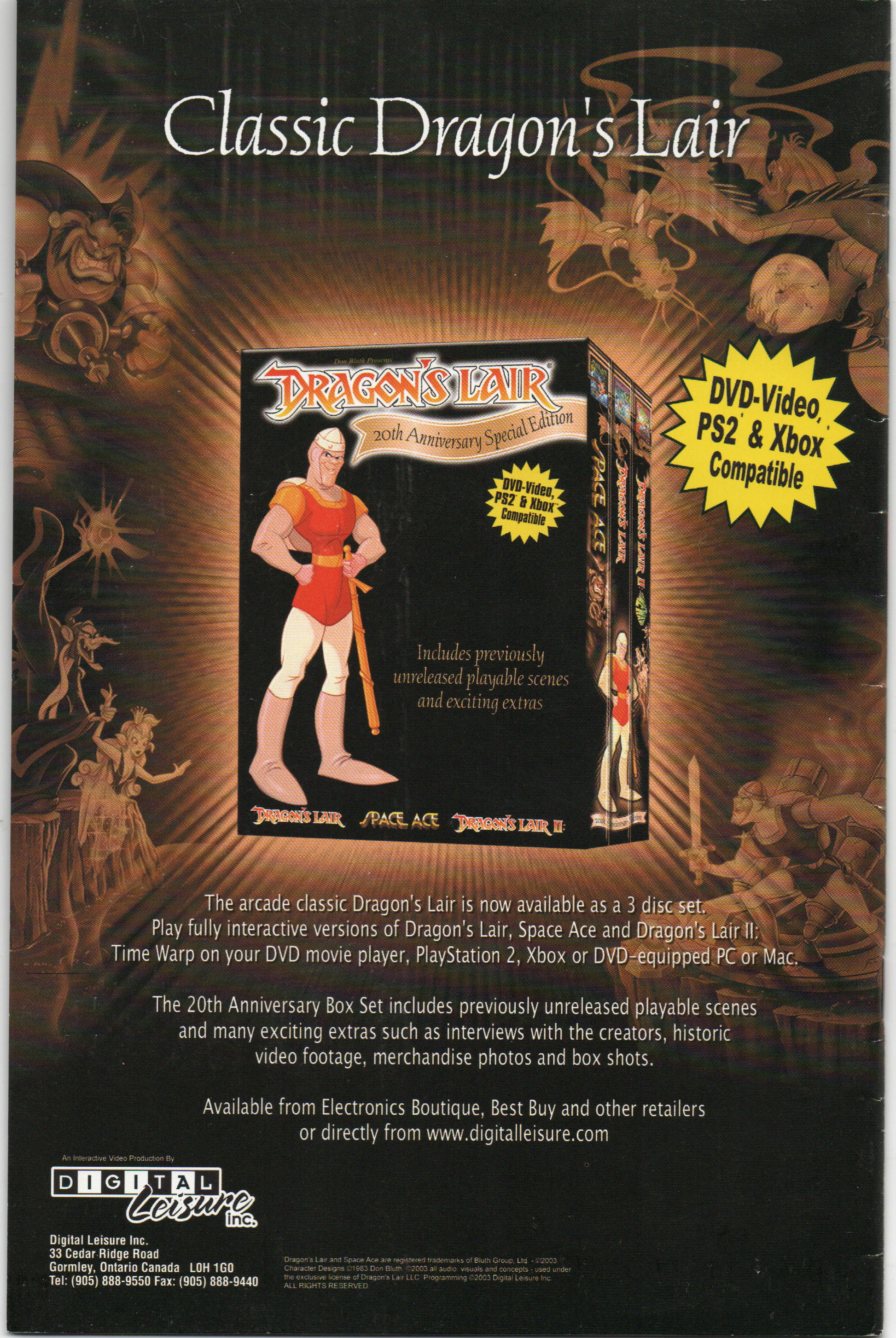 Dragon's Lair #2 Comic Book From TheGlassyLass.com - Back Cover