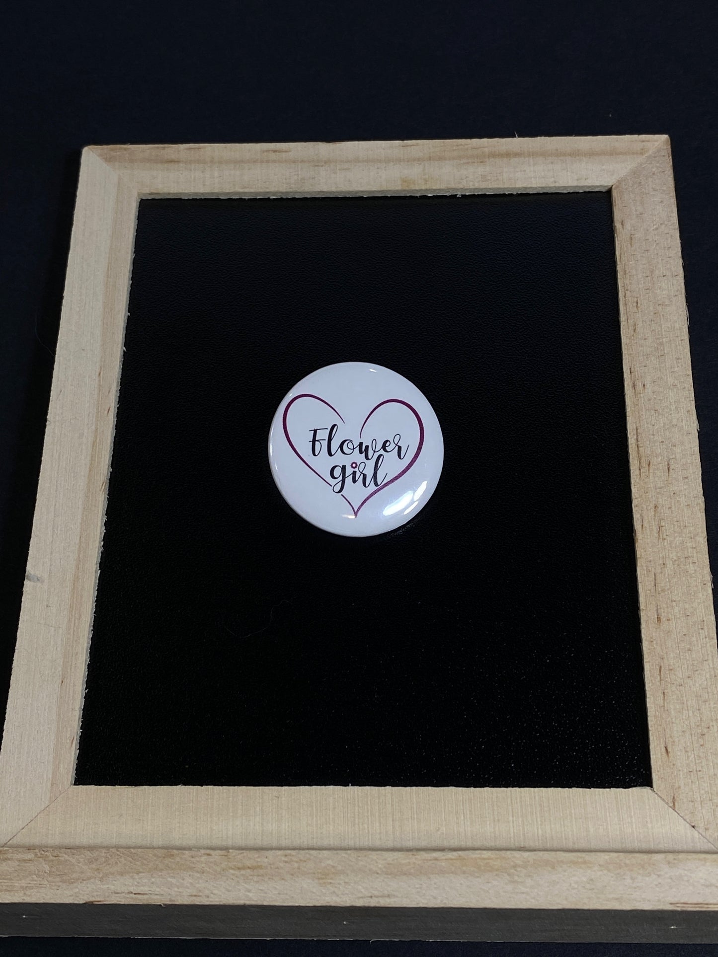 Flower Girl Pin Button 1.25" Round | Wedding Party Design by TheGlassyLass.com