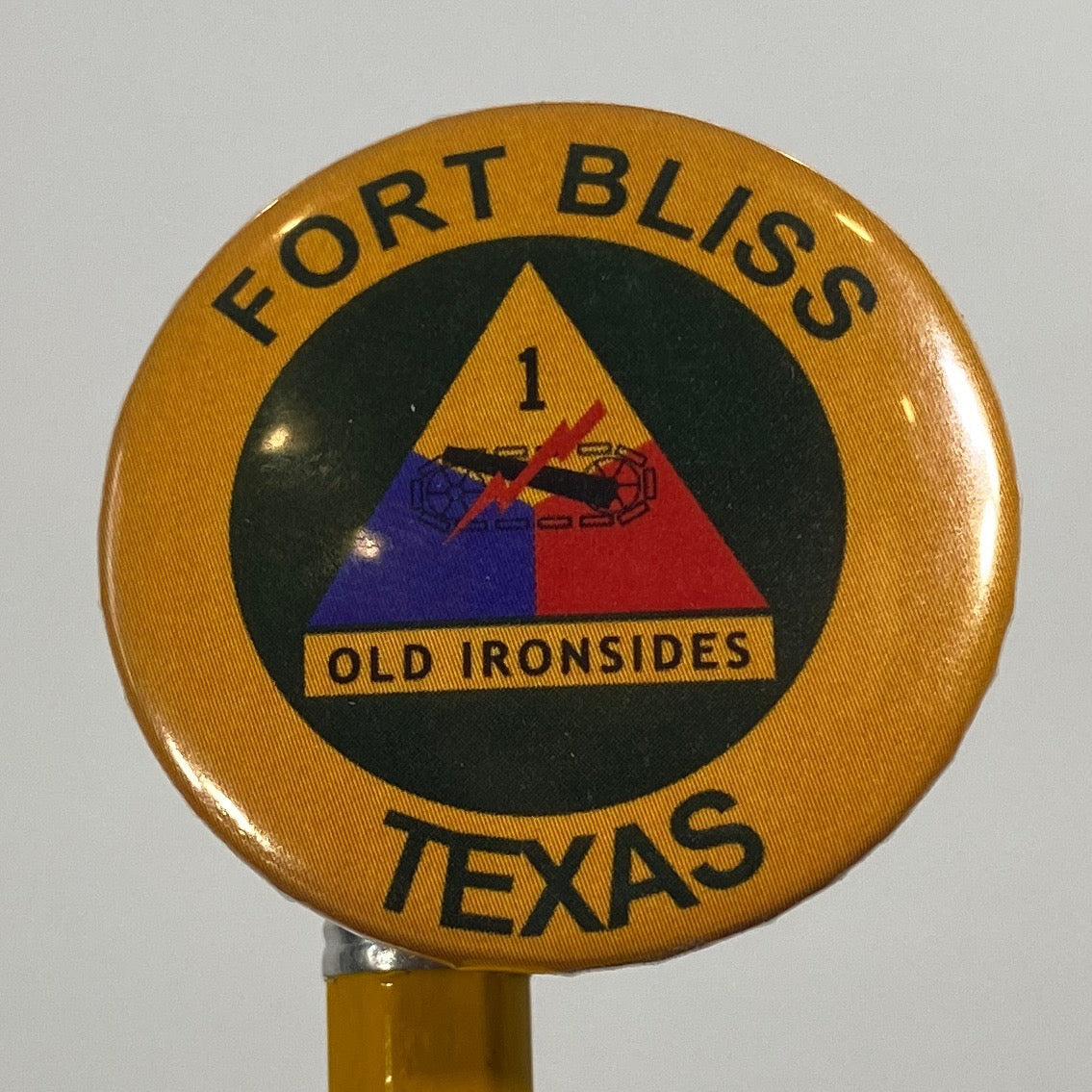 Army Base Fort Bliss Texas 1.25" Round Flair Pin Buttons by TheGlassyLass.com