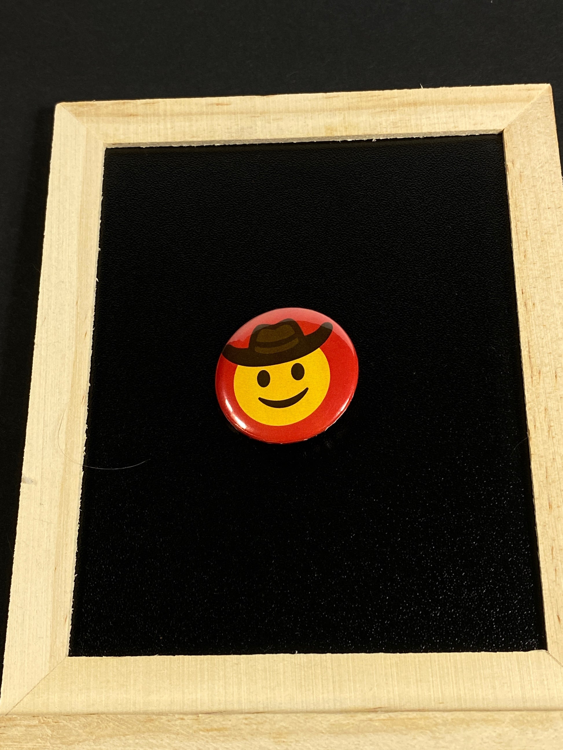 Howdy Stranger Emoji Pin Button | 1.25" Round Lapel Pin by TheGlassyLass.com