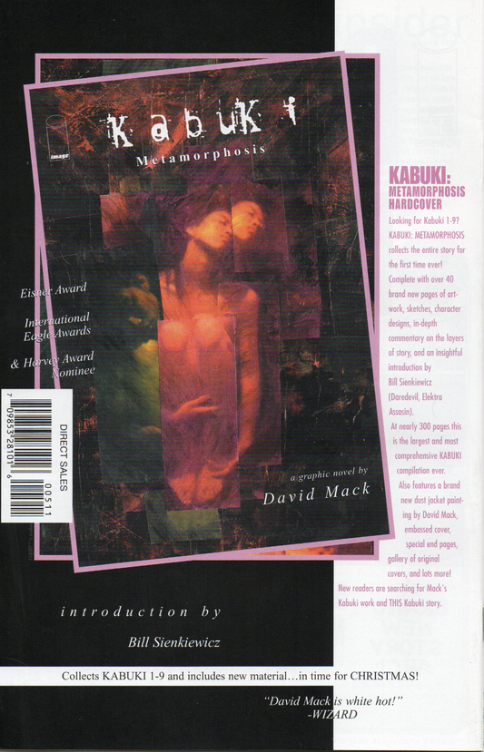 Kabuki Agents Scarab #5 Comic Book by David Mack From TheGlassyLass.com - Back Cover