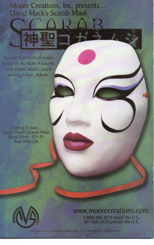 Kabuki Agents Scarab #7 Comic Book by David Mack From TheGlassyLass.com - Back Cover