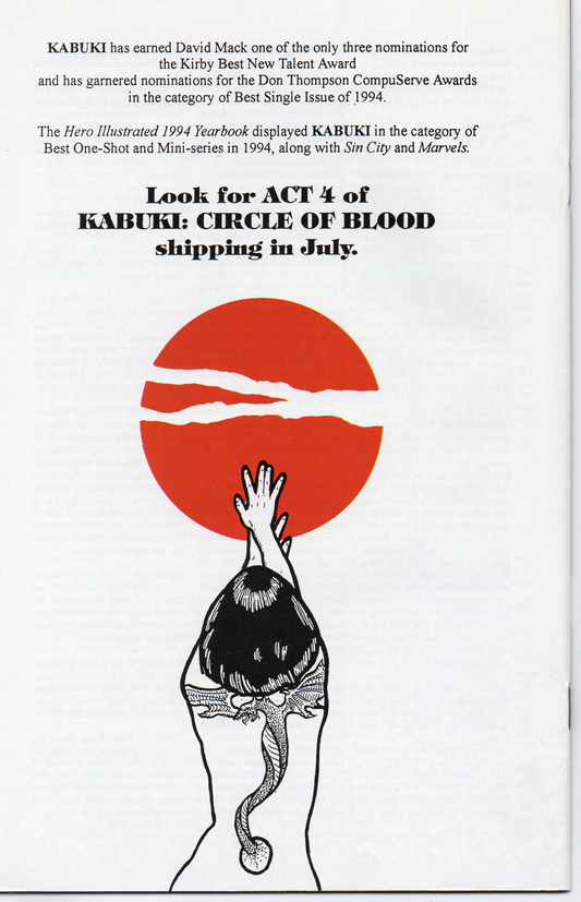 Kabuki Circle of Blood Act 3 Comic Book by David Mack From TheGlassyLass.com - Back Cover