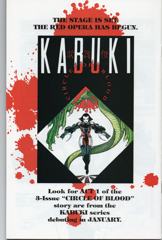 Kabuki Fear The Reaper Act 1 (One Shot) signed by David Mack Comic Book From TheGlassyLass.com - Back Cover