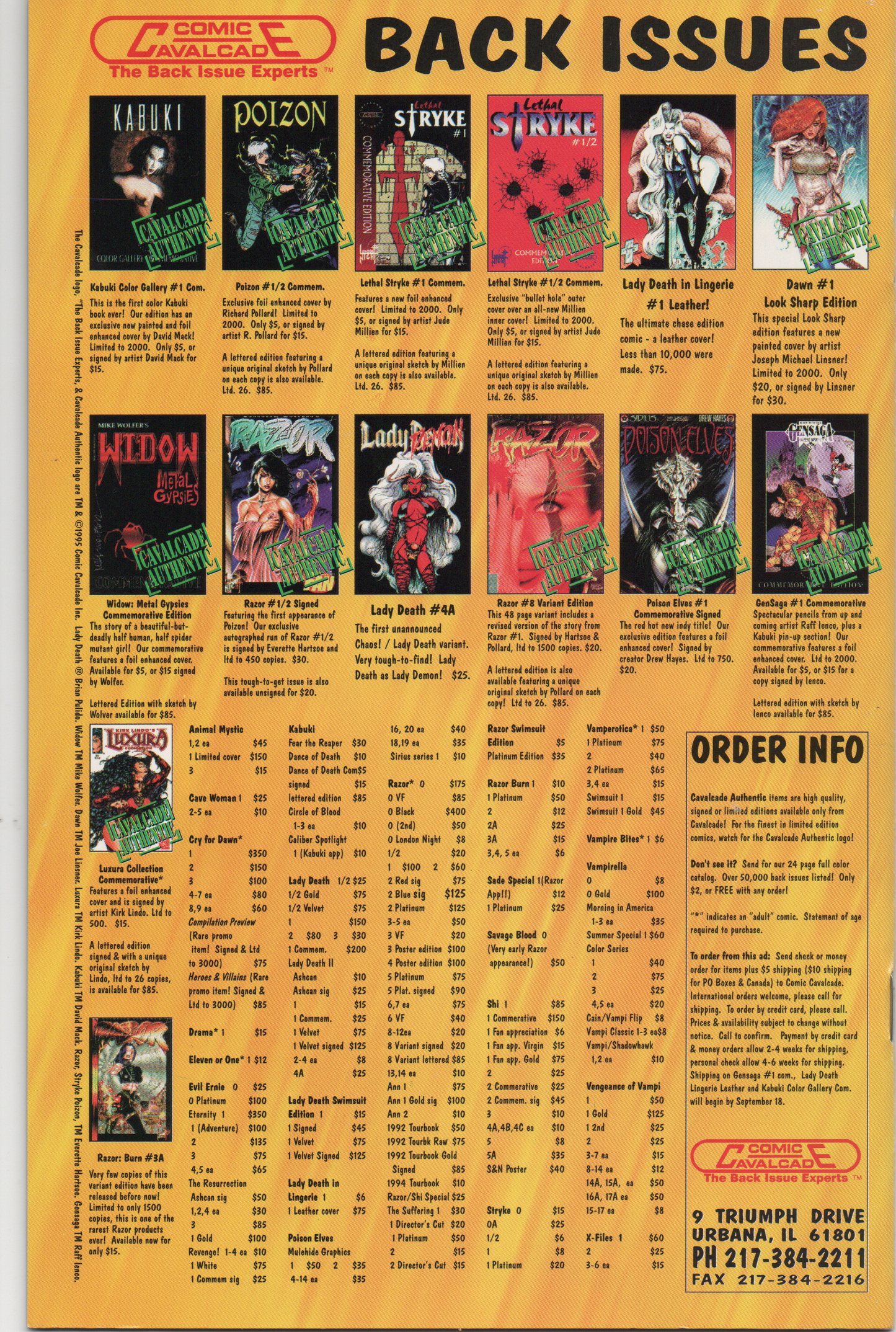 Kabuki Gallery #1C (Gold Foil Variant Cover) by David Mack Comic Book From TheGlassyLass.com - Back Cover