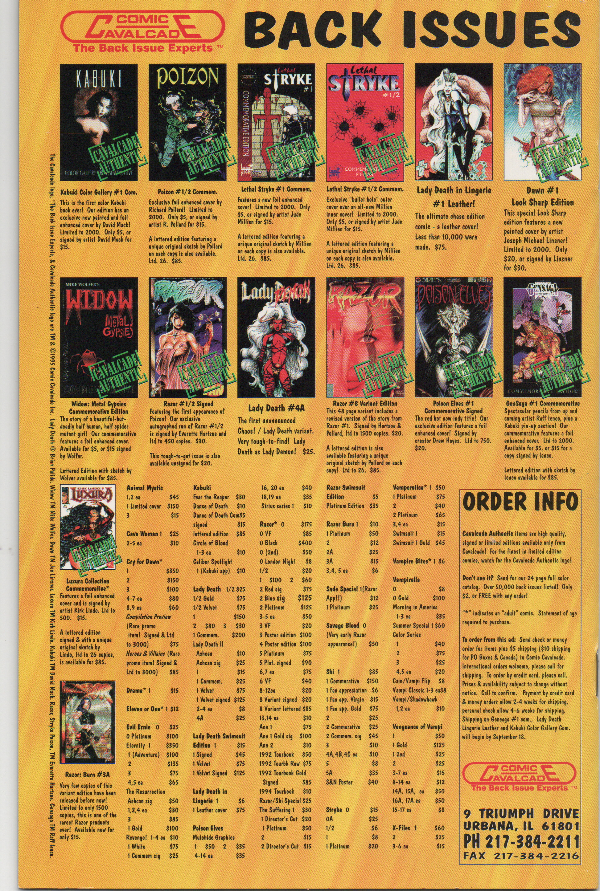 Kabuki Gallery #1C (Gold Foil Variant Cover) by David Mack Comic Book From TheGlassyLass.com - Back Cover