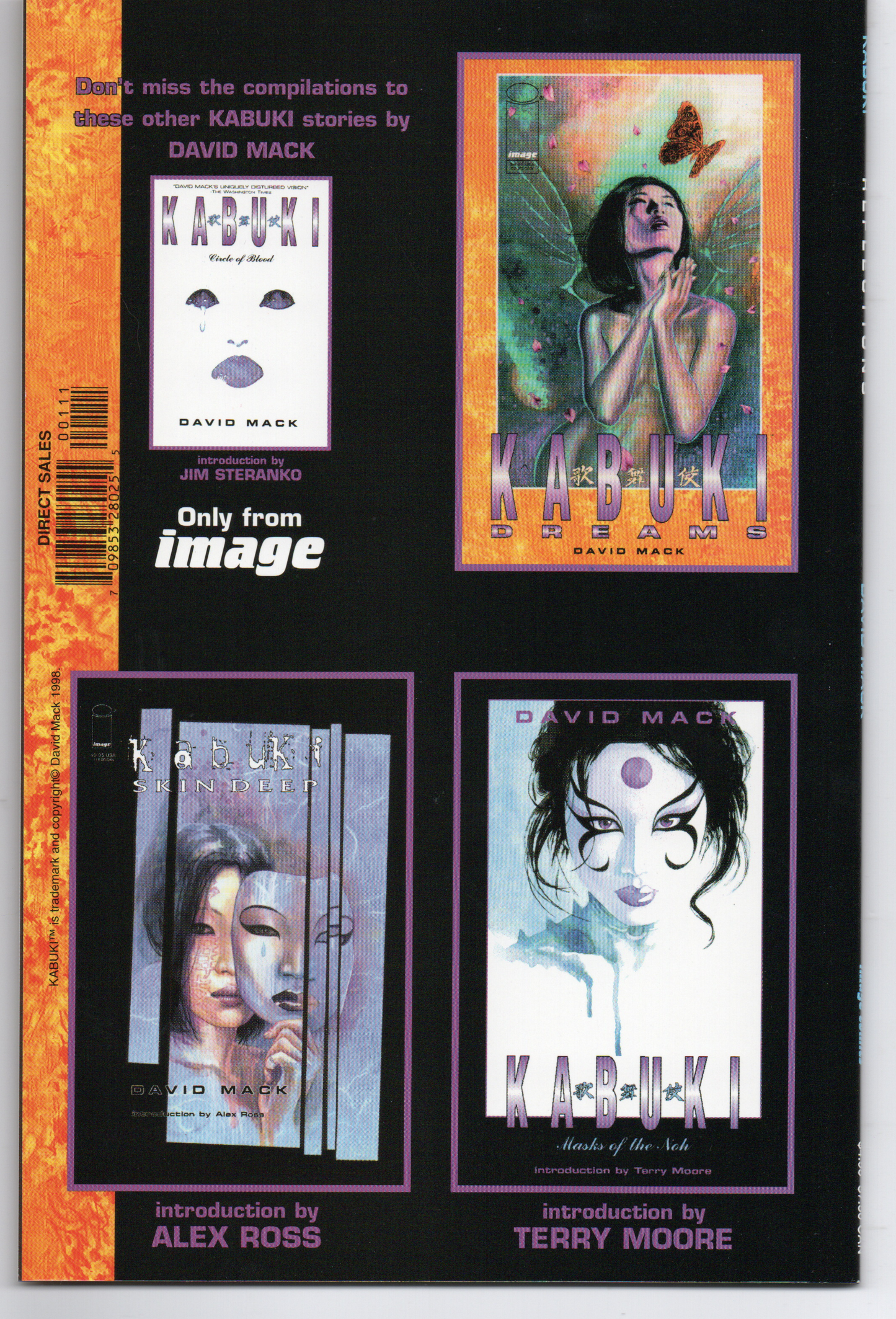Kabuki Reflections #1 by David Mack Comic Book From TheGlassyLass.com - Back Cover