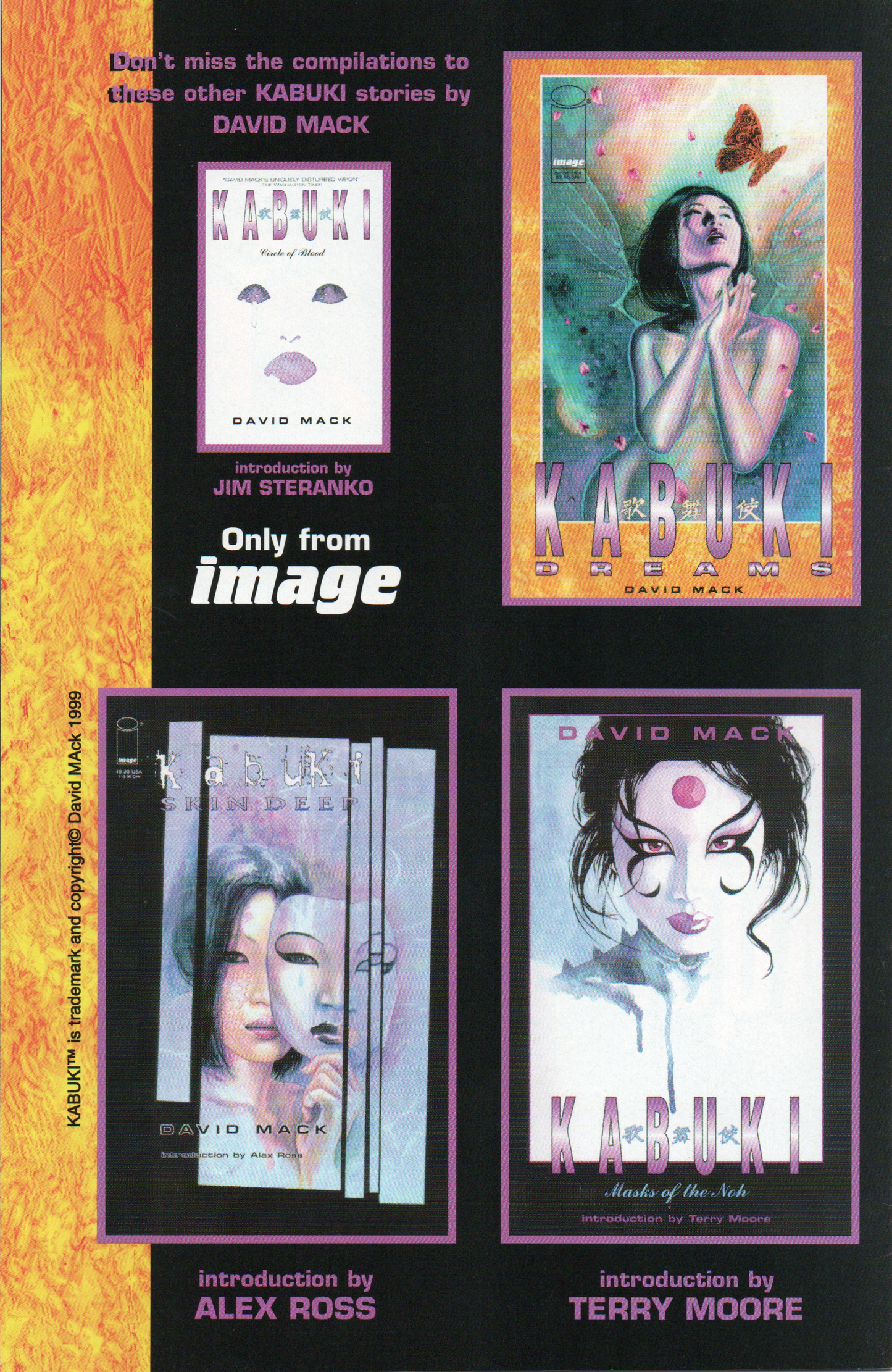 Kabuki #1/2 (Wizard Gold Variant) Comic Book by David Mack From TheGlassyLass.com - Back Cover