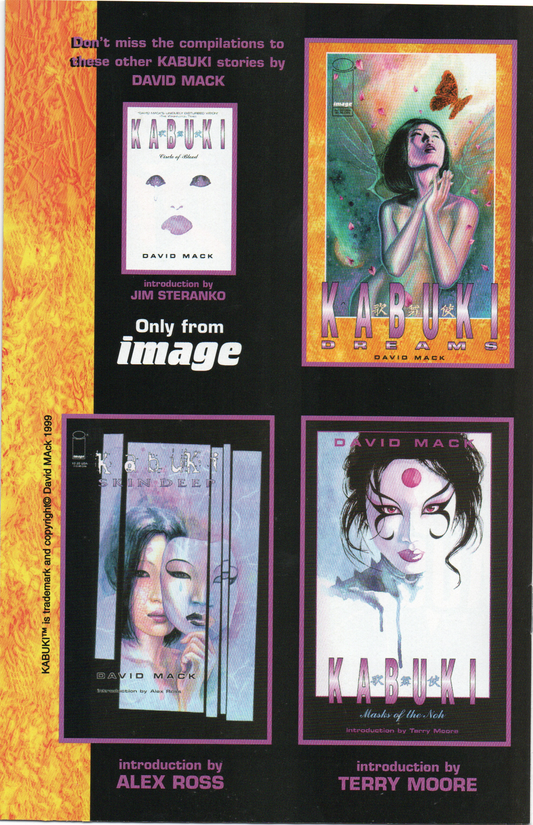 Kabuki #1/2 (Wizard Variant) Comic Book by David Mack From TheGlassyLass.com - Back Cover