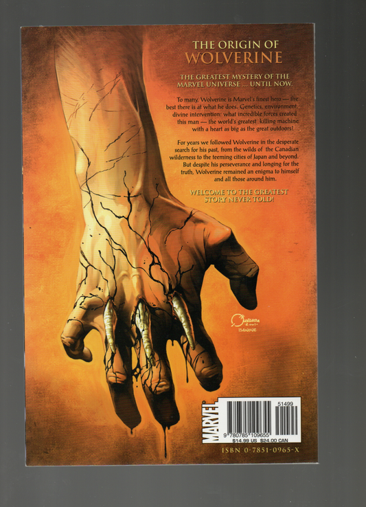Wolverine: The Origin (1st Printing / Trade Paperback) From TheGlassyLass.com - Back Cover