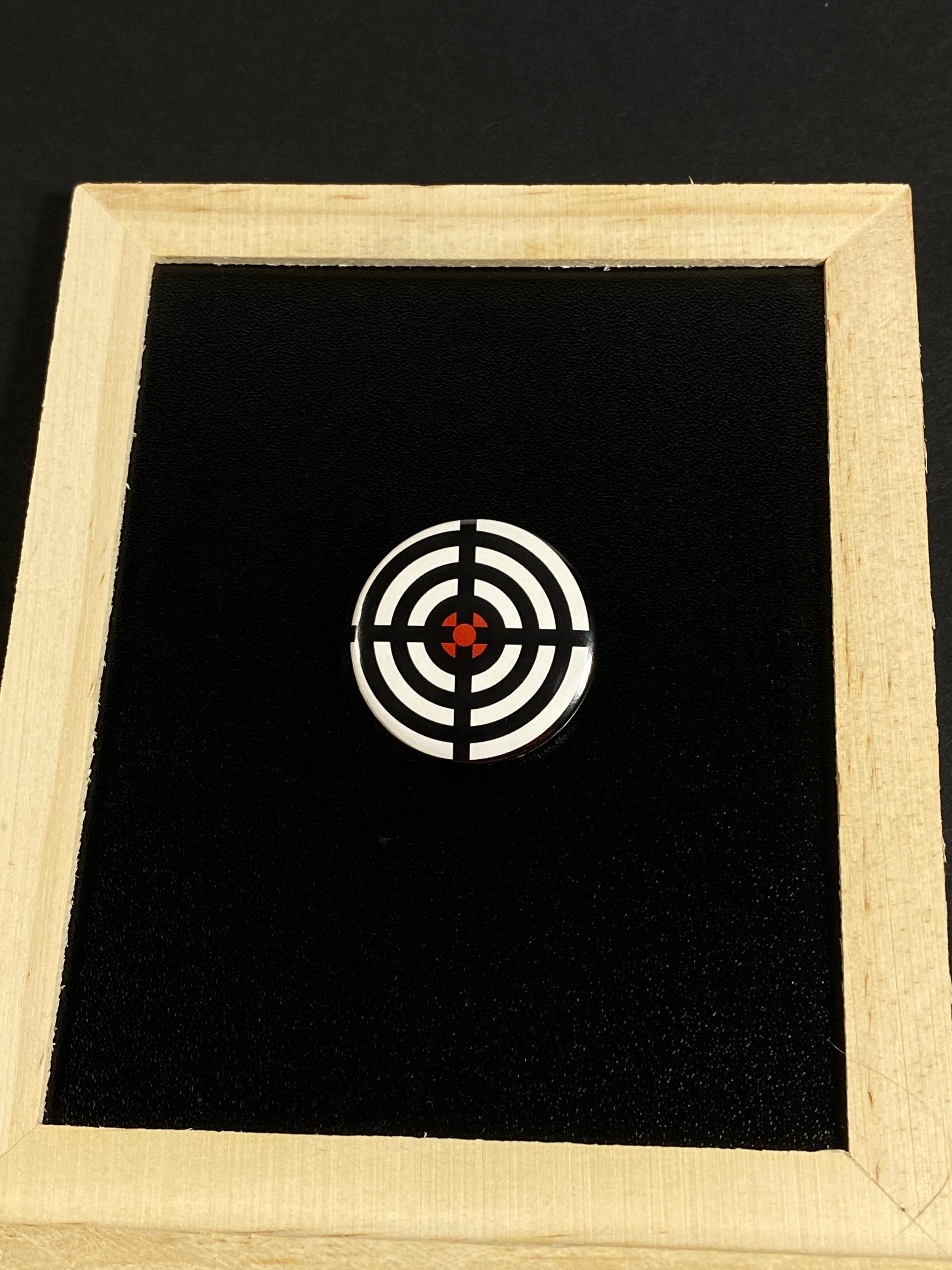 Laser Focus Reticle Pin Buttons 1.25" Round Target Driven Design by TheGlassyLass.com