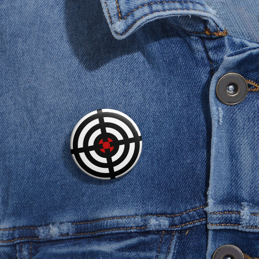 Laser Focus Reticle Pin Buttons 1.25" Round Target Driven Design by TheGlassyLass.com