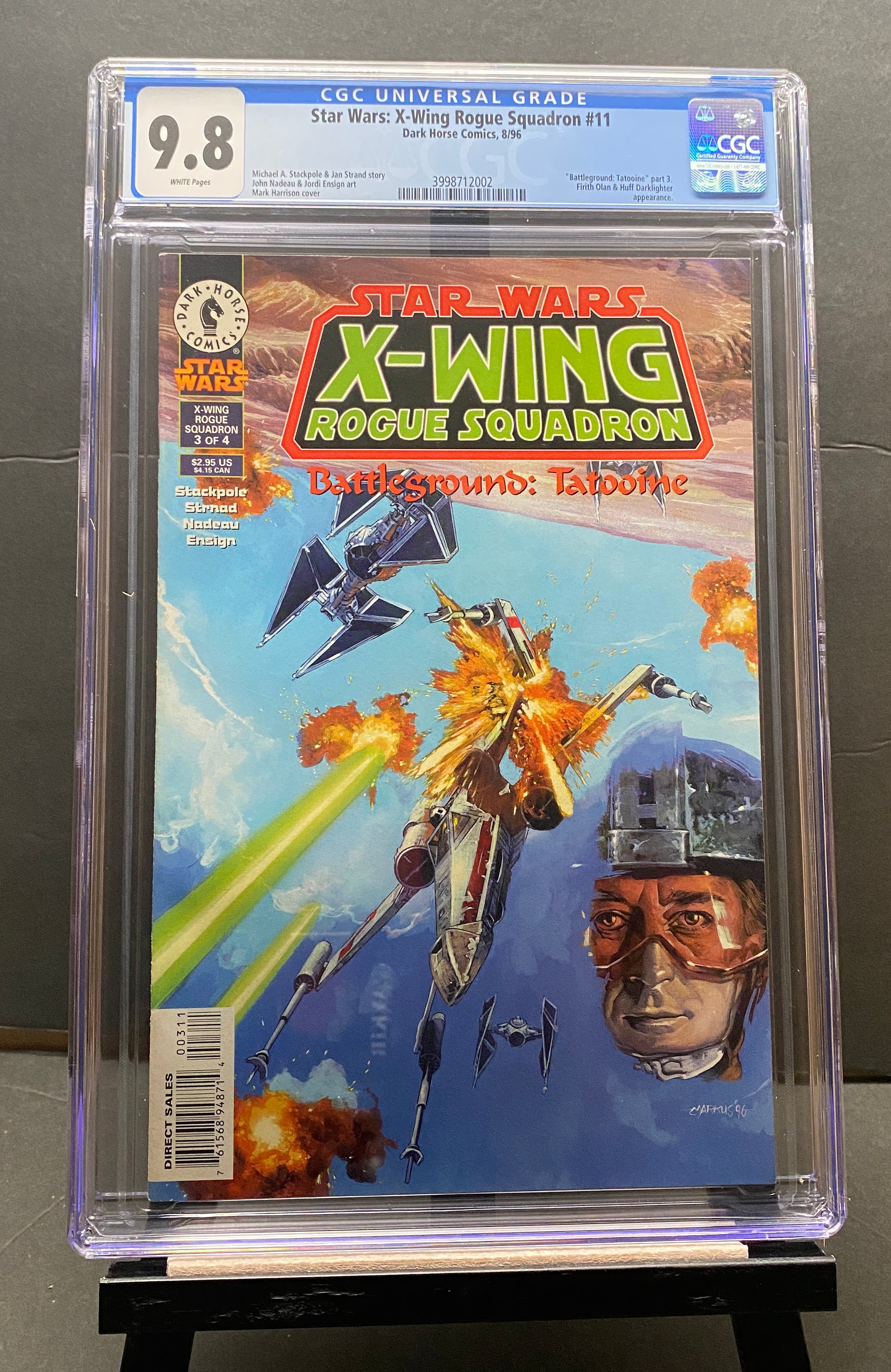 Star Wars X-Wing Rogue Squadron # 11 "Battleground Tatooine" by Dark Horse Comics CGC 9.8 from TheGlassyLass.com (CGC Certification #3998712002)