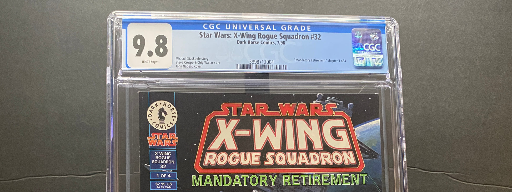 Star Wars X-Wing Rogue Squadron #32 "Mandatory Retirement" by Dark Horse Comics CGC Graded 9.8 from TheGlassyLass.com (CGC Certification #3998712004)