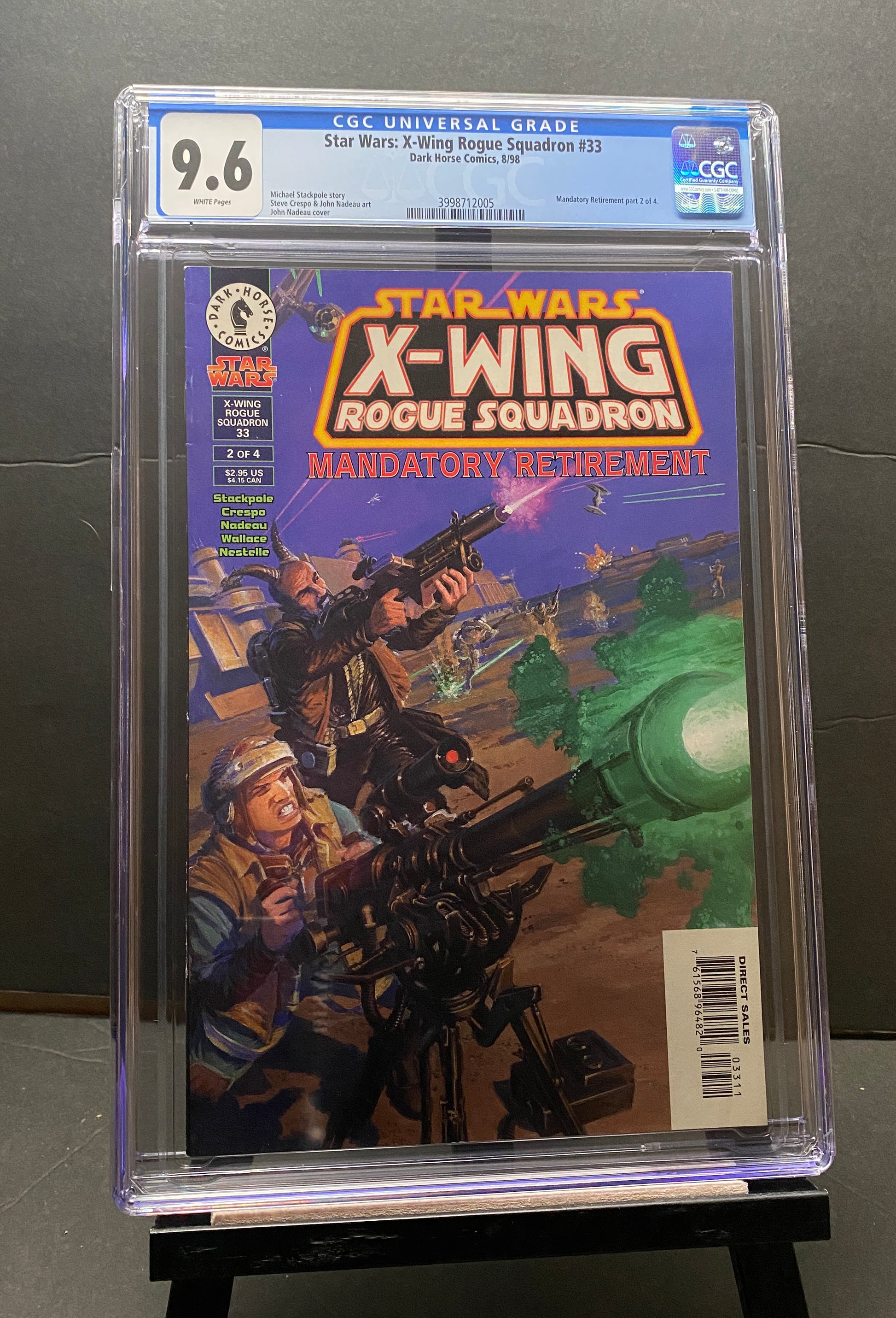 Star Wars X-Wing Rogue Squadron #33 "Mandatory Retirement" by Dark Horse Comics CGC Graded 9.6 from TheGlassyLass (CGC Certification #3998712005)