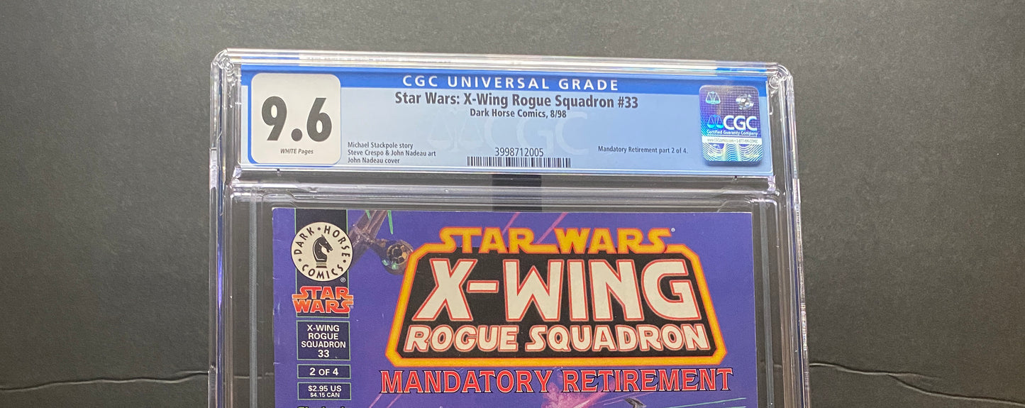 Star Wars X-Wing Rogue Squadron #33 "Mandatory Retirement" by Dark Horse Comics CGC Graded 9.6 from TheGlassyLass (CGC Certification #3998712005)