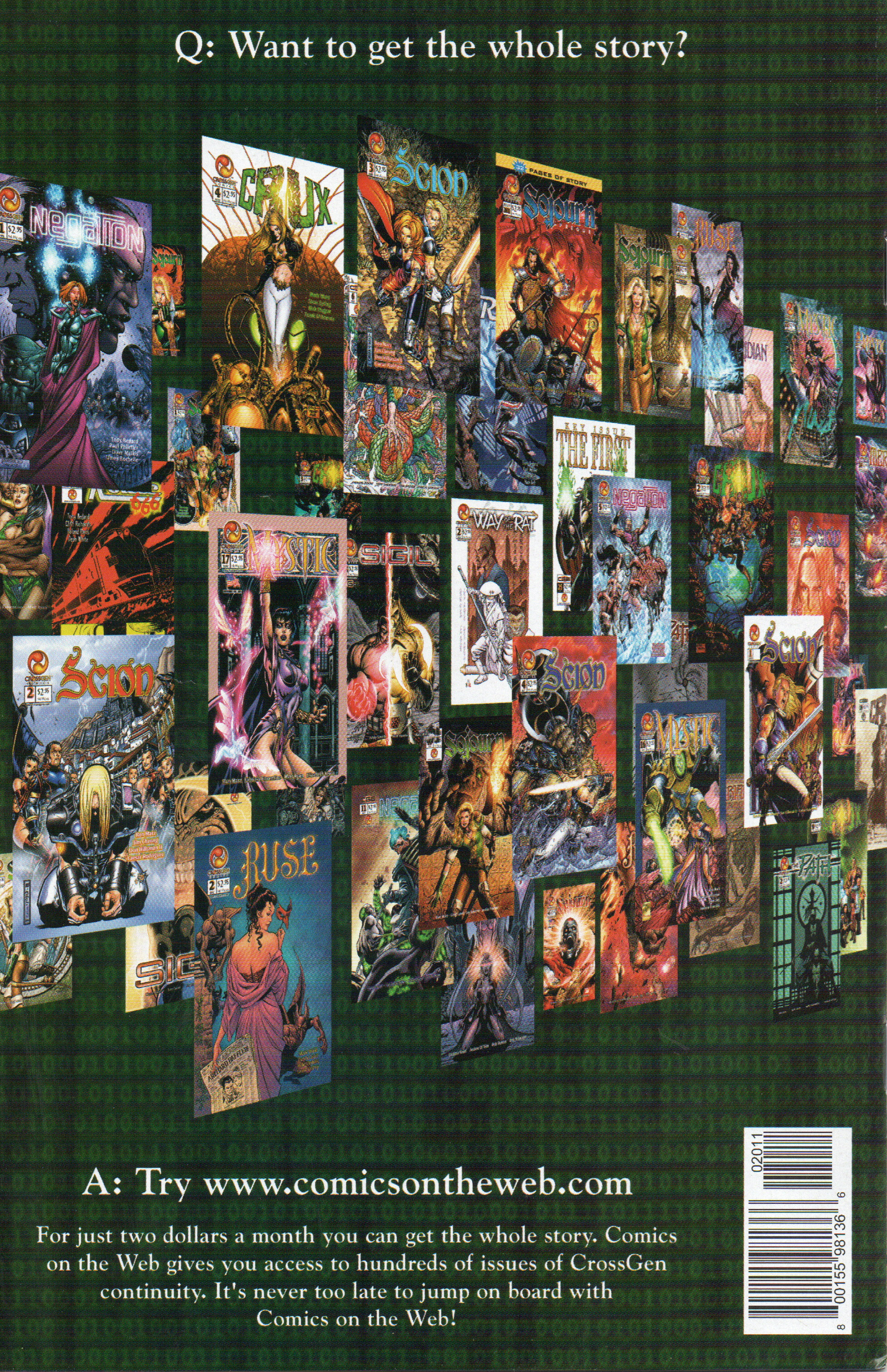 Sojourn #20 Comic Book by CrossGen Comics at TheGlassyLass.com - Back Cover