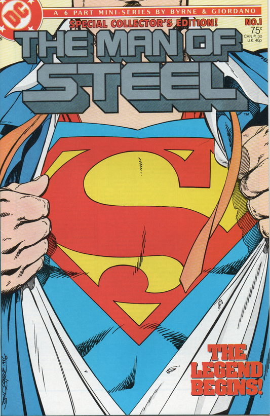 Superman Man of Steel #1 Comic Book From TheGlassyLass.com - Front Cover