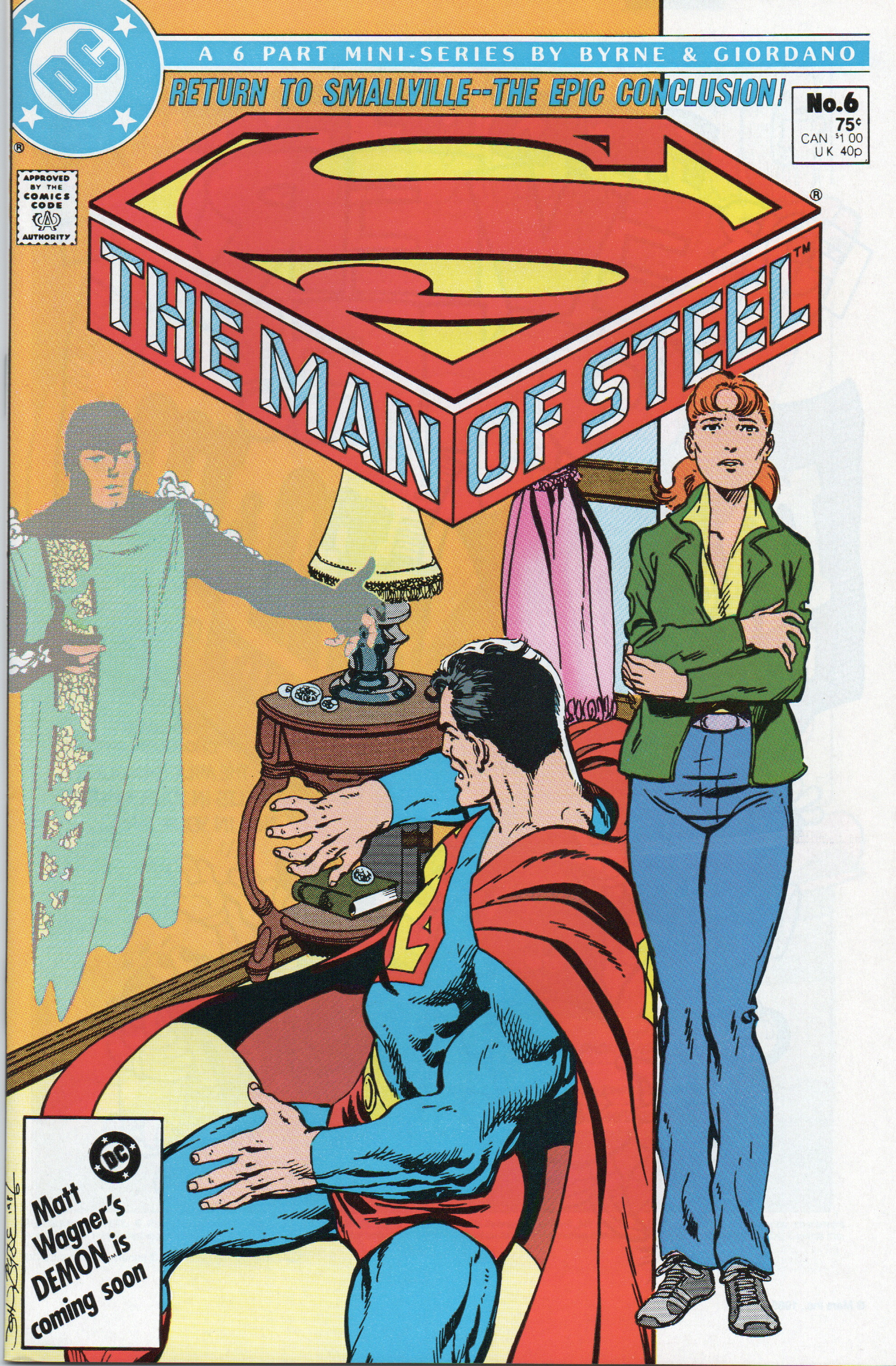 Superman Man of Steel #6 Comic Book (Ungraded) From TheGlassyLass.com - Front Cover