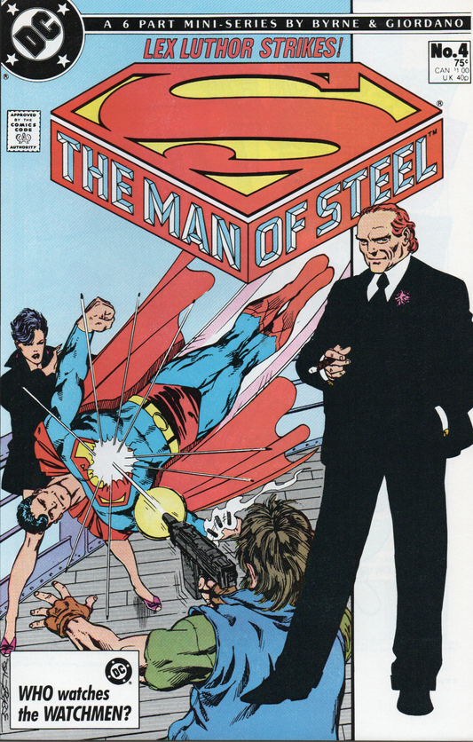 Superman Man of Steel #4 Comic Book (Lex Luthor Strikes) From TheGlassyLass.com - Front Cover