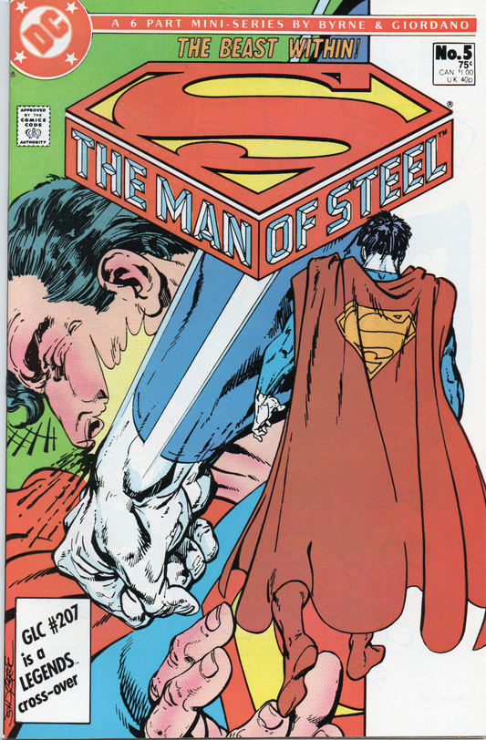 Superman Man of Steel #5 Comic Book (The Beast Within) Ungraded From TheGlassyLass.com - Font Cover